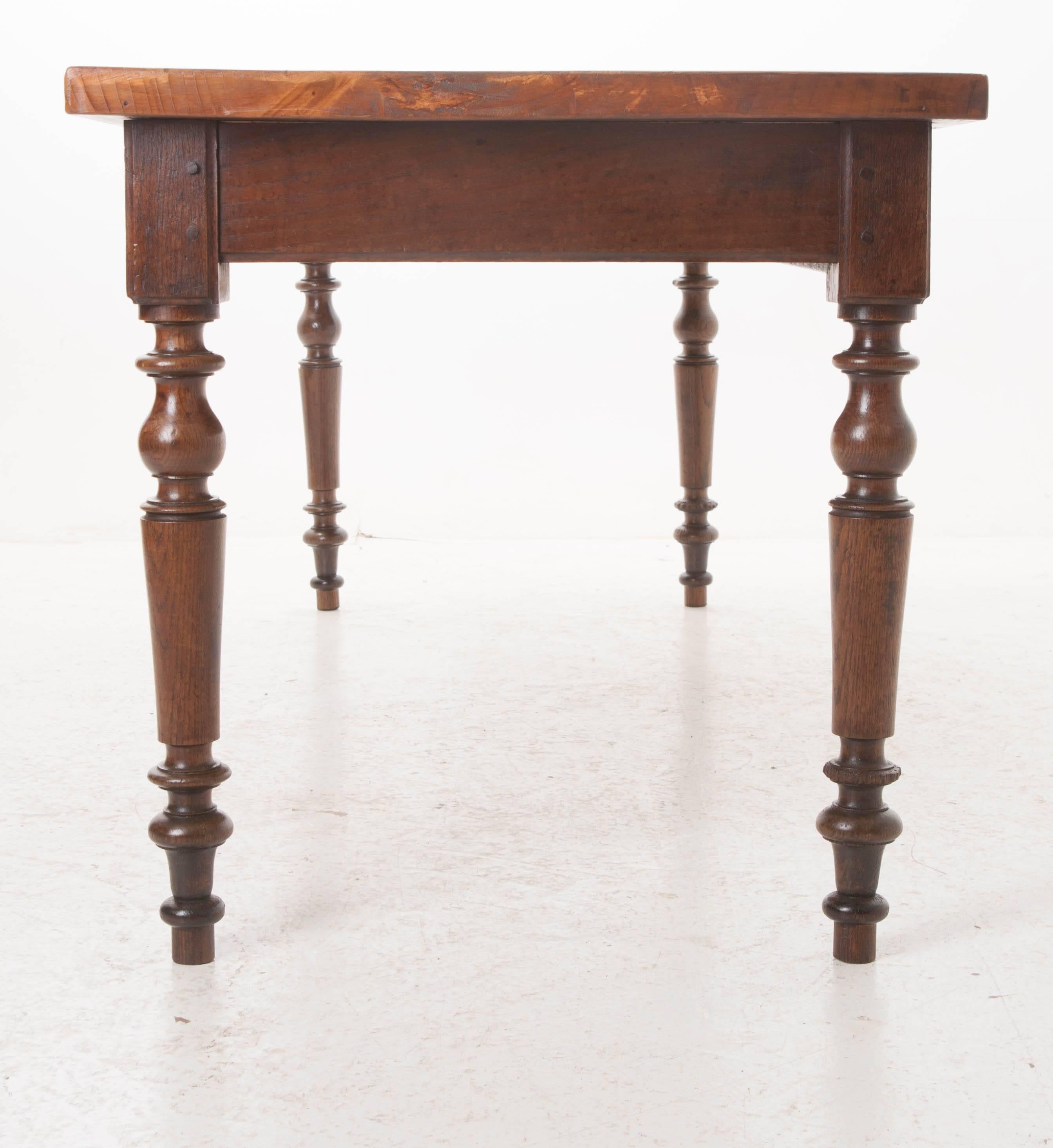 French 19th Century Oak Farm House Table 4