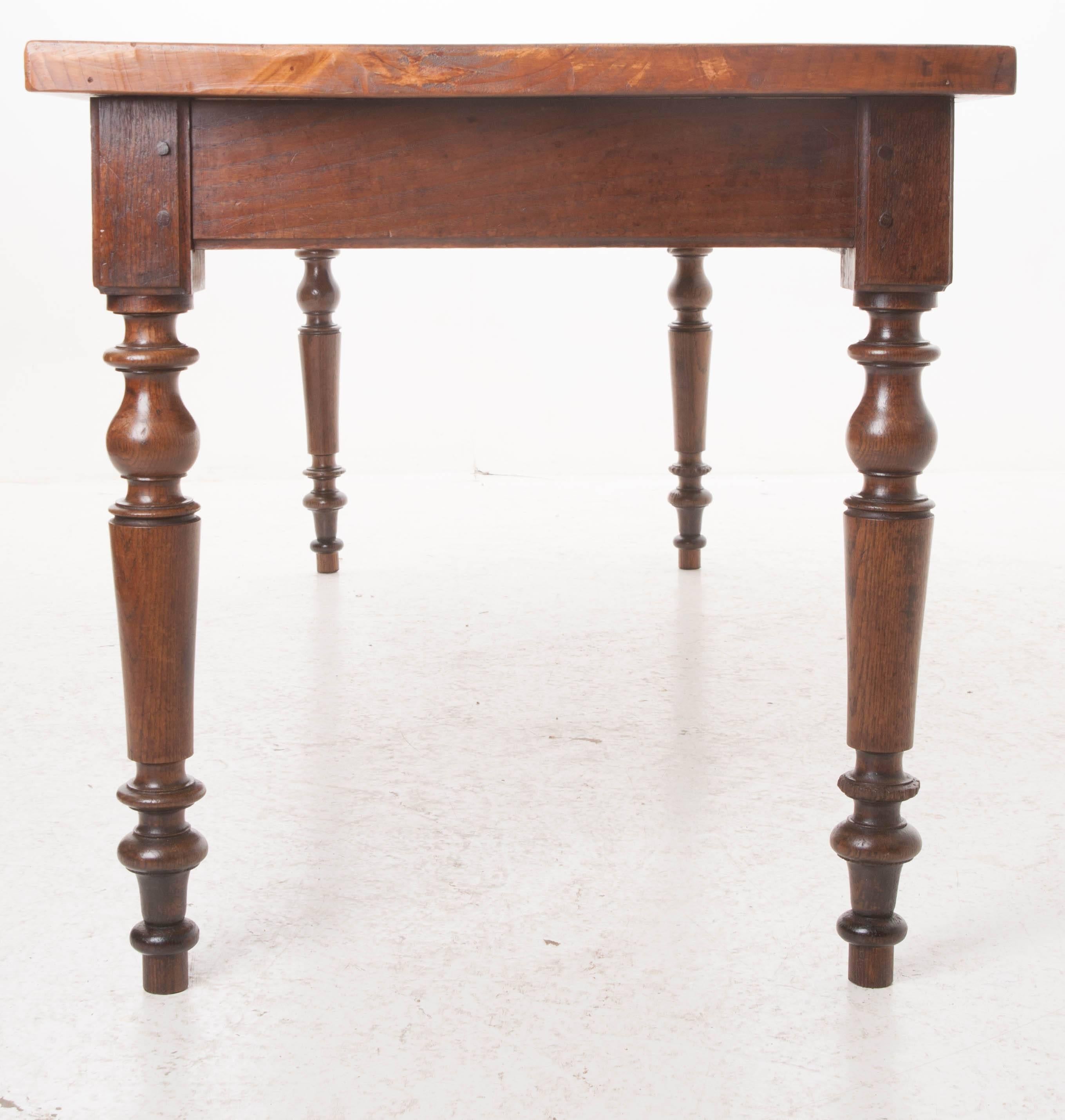 French 19th Century Oak Farm House Table 5