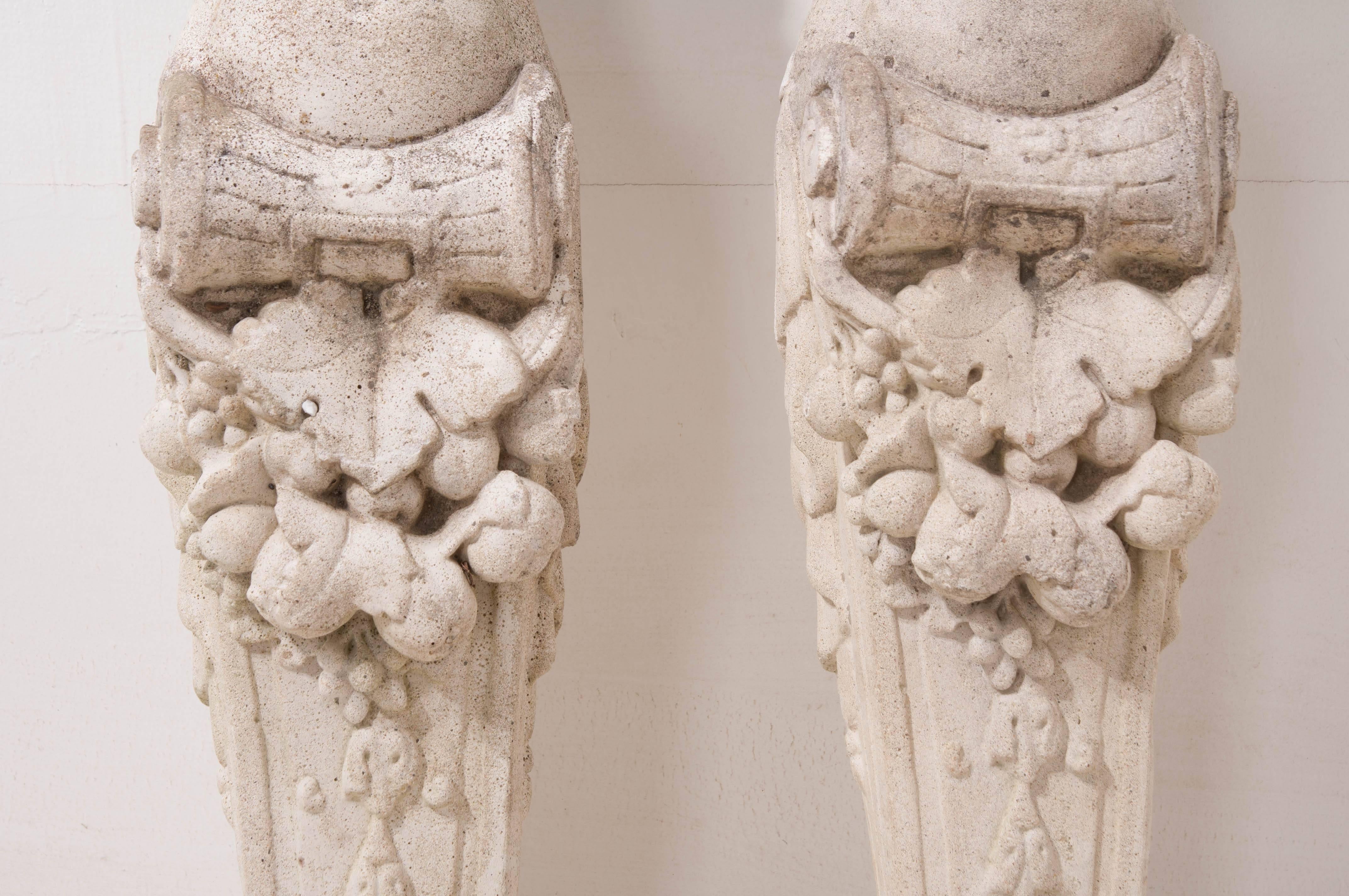 Pair of French 19th Century Stone Mantel Legs 4