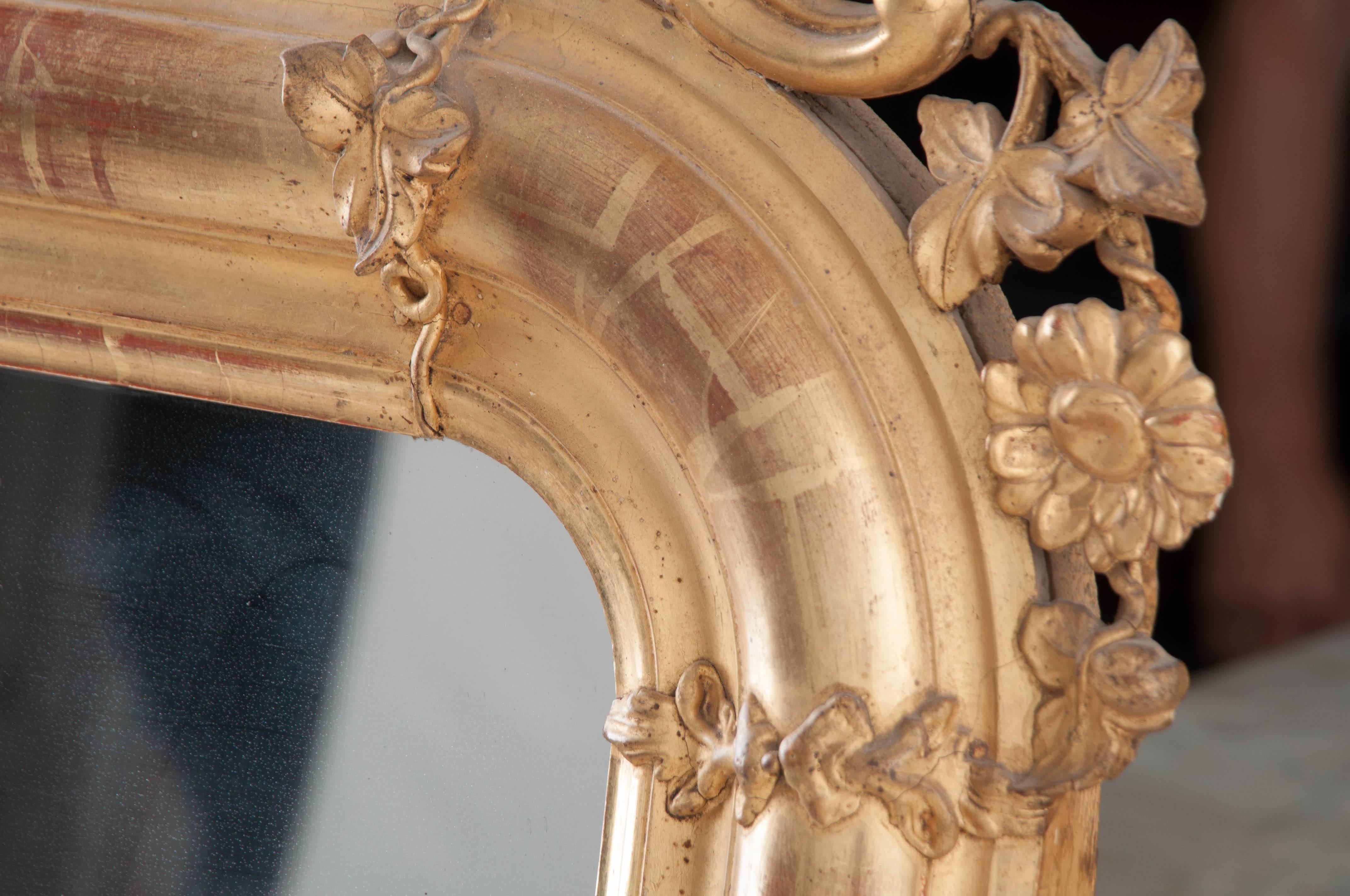 French 19th Century Transitional Gold Gilt Mirror 2