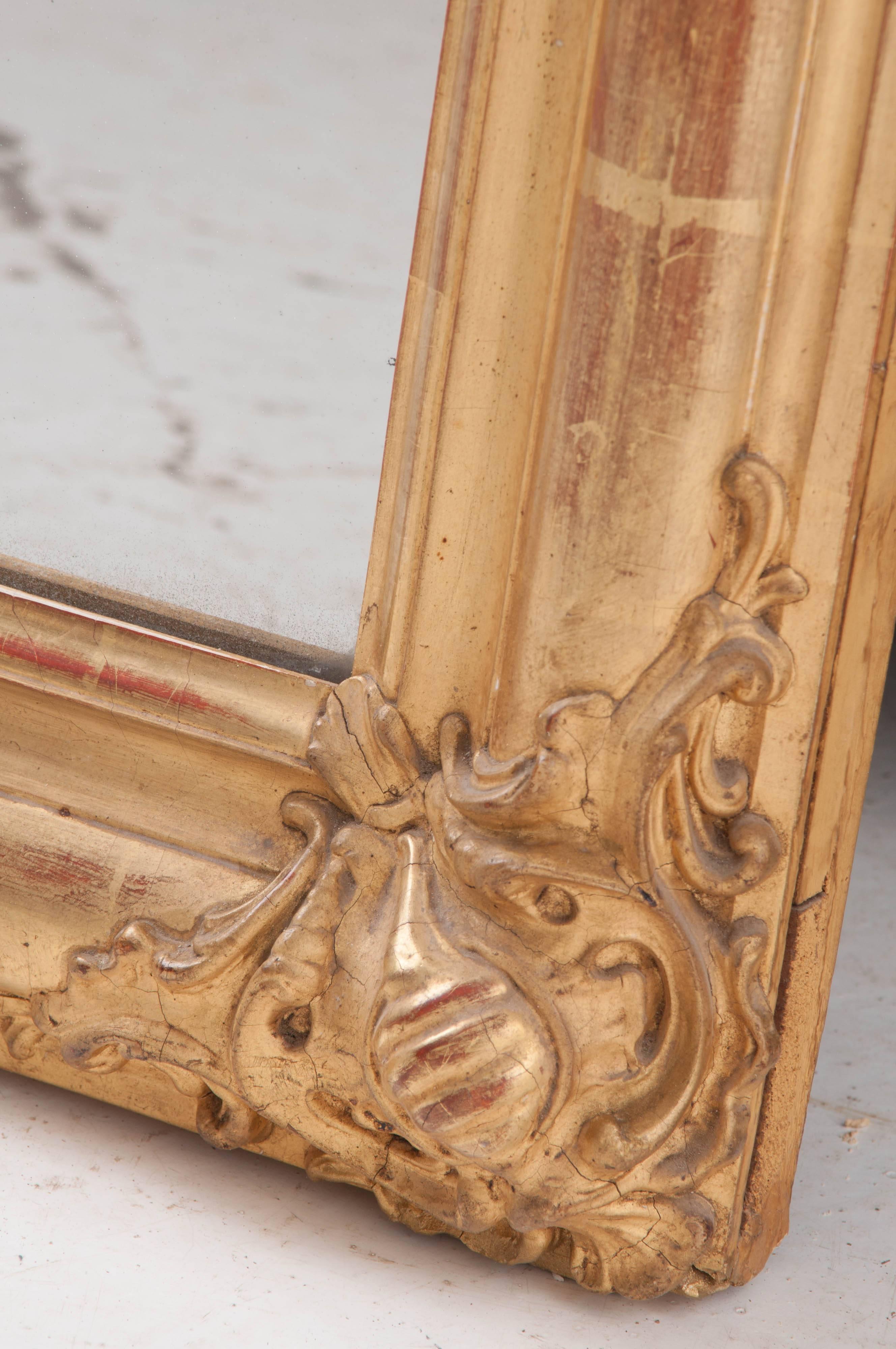 French 19th Century Transitional Gold Gilt Mirror 3