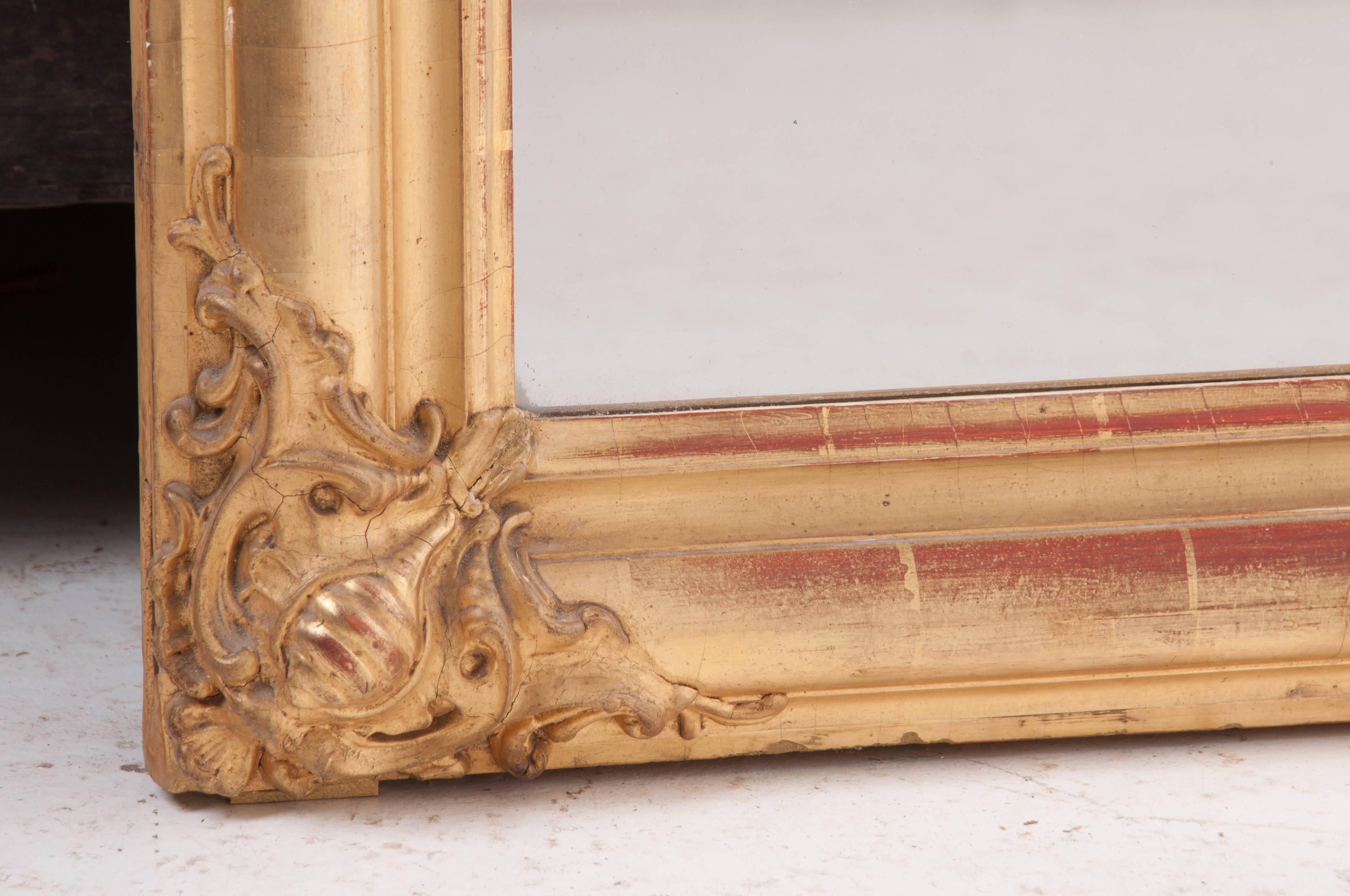 French 19th Century Transitional Gold Gilt Mirror 5