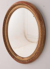French 19th Century Oval Giltwood Mirror