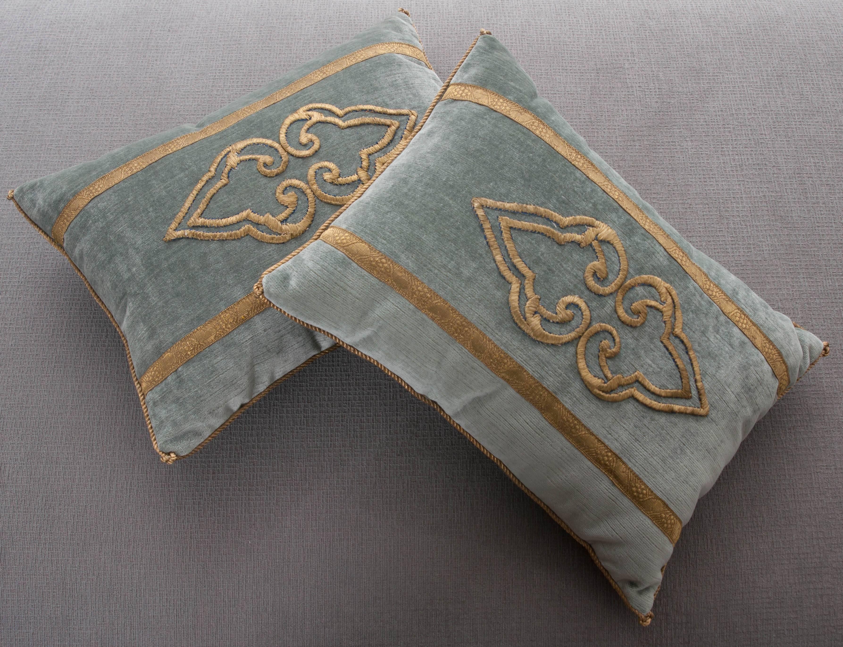 19th Century Antique Textile Pillows by B.Viz Designs