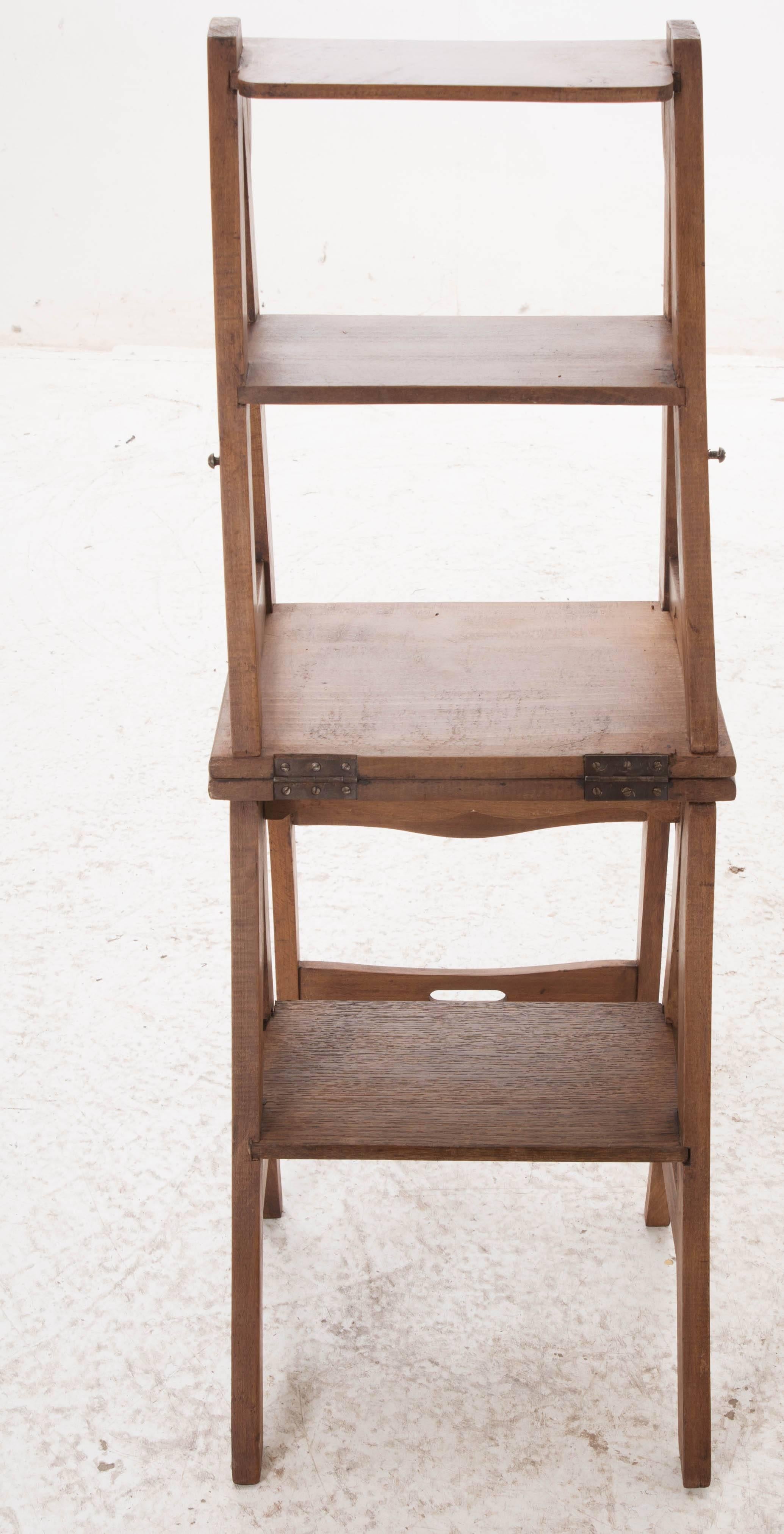 French Vintage Oak Ladder Chair 2