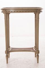 French 19th Century Louis XVI Painted Oval Table with Marble Top