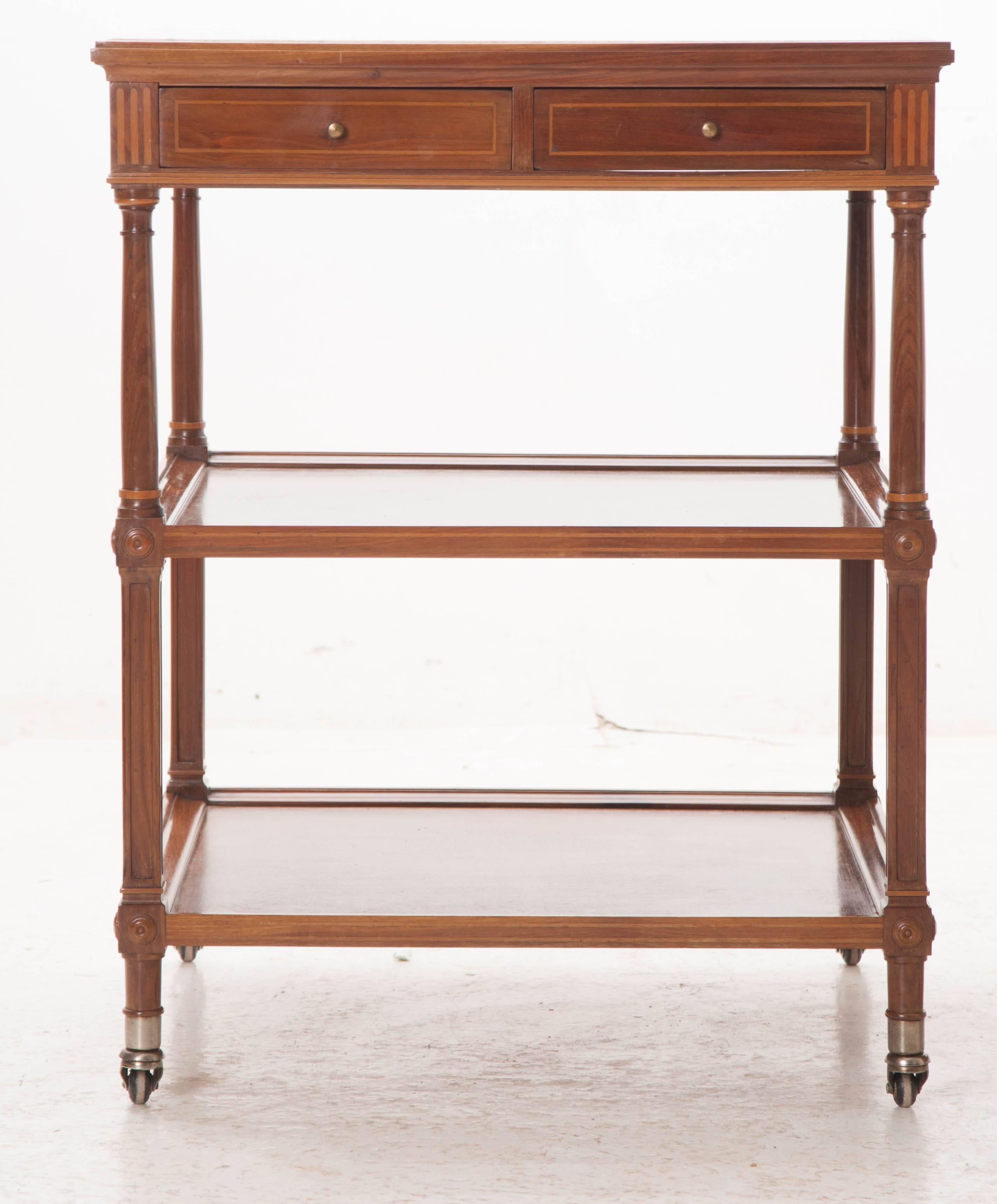 Pair of Early 20th Century Mahogany Bedside Tables with Marble Tops In Good Condition In Baton Rouge, LA