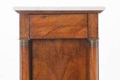 French 19th Century Empire Bedside Table with Marble Top