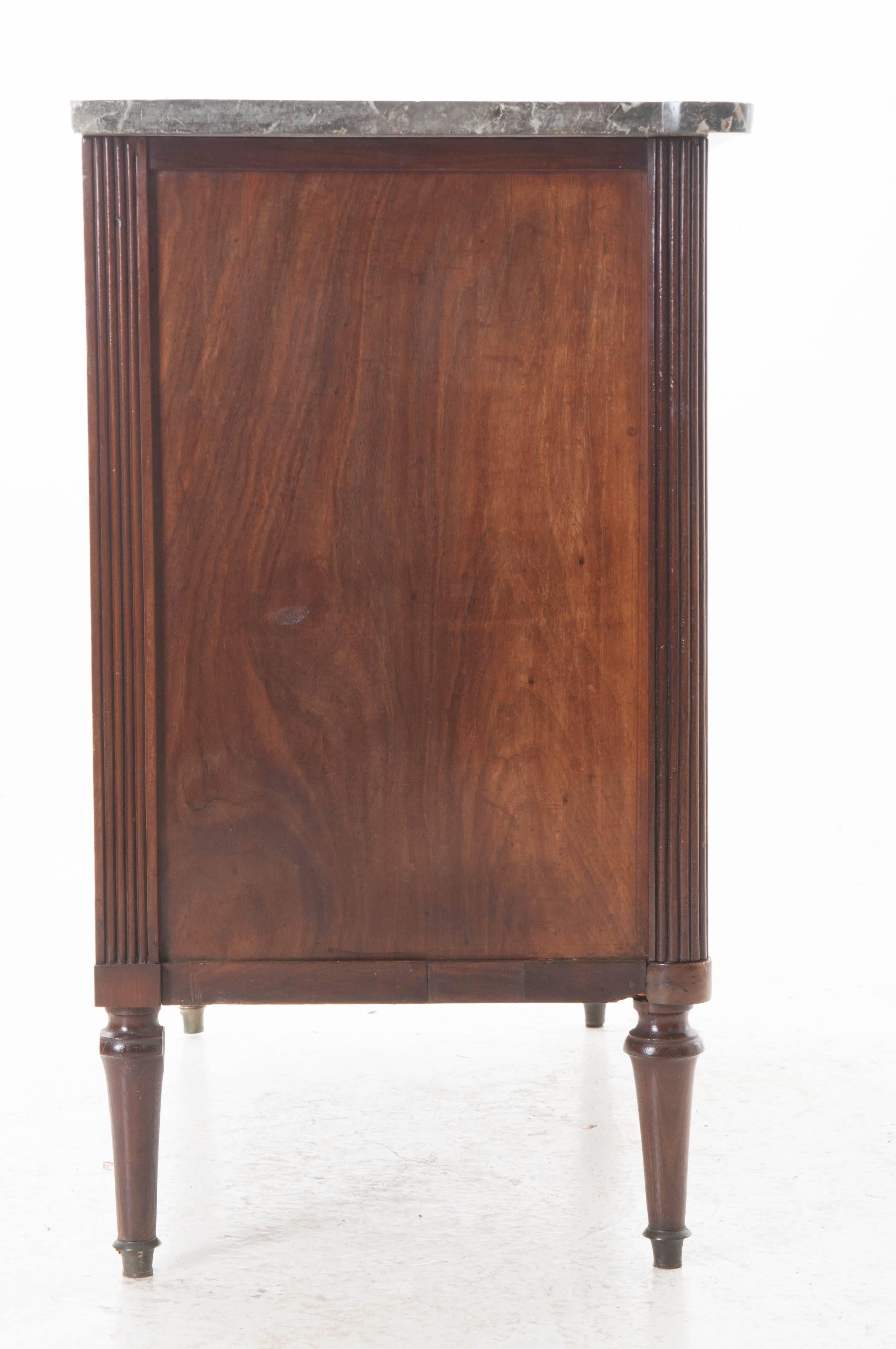 French 19th Century Transitional Walnut Commode with Marble Top 4