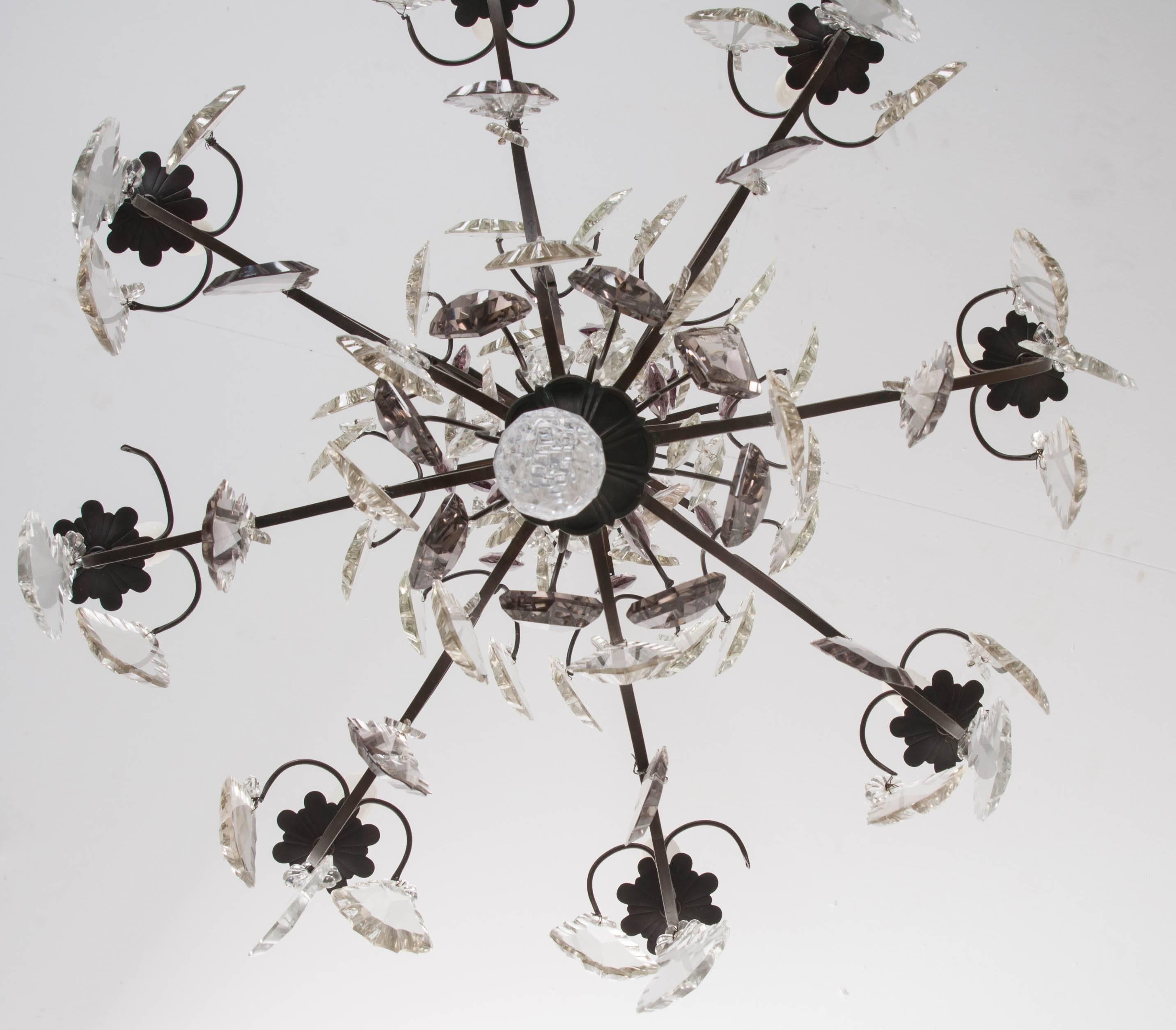 French 19th Century Eight-Light Chandelier with Amethyst Crystals 3