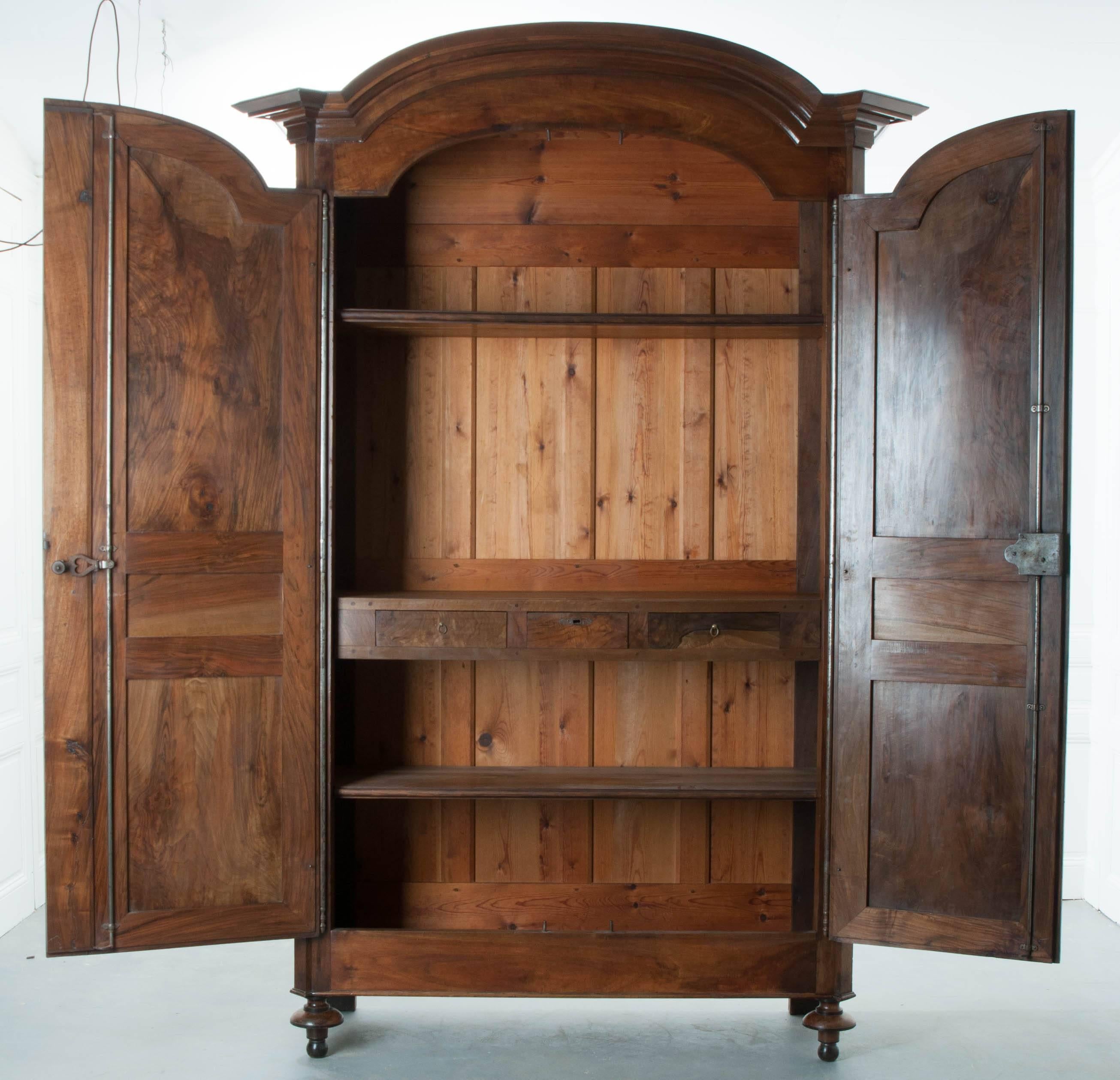 French Early 19th Century Grand Walnut Armoire 1