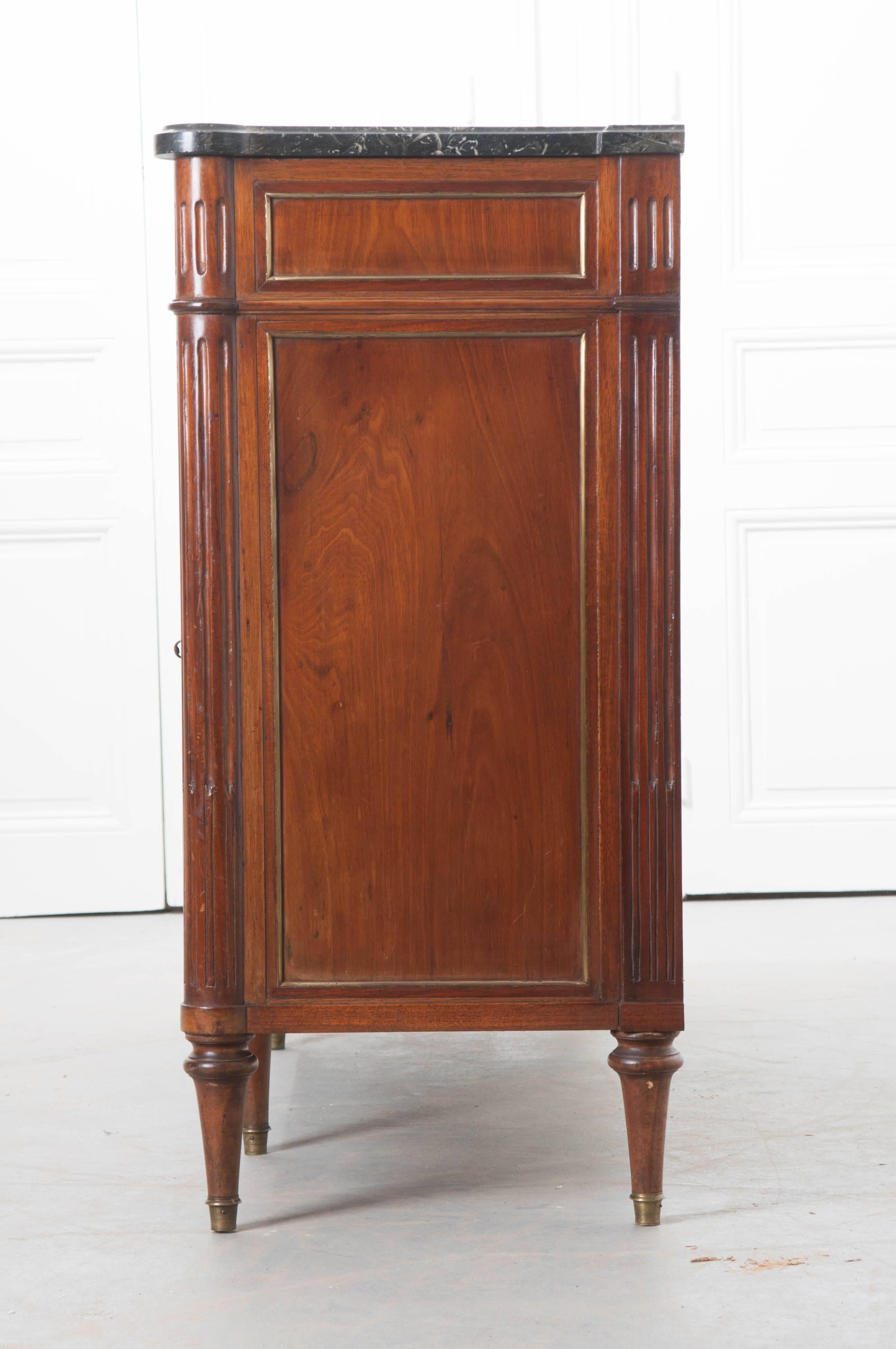 French 19th Century Mahogany Louis XVI Enfilade with Marble Top 4