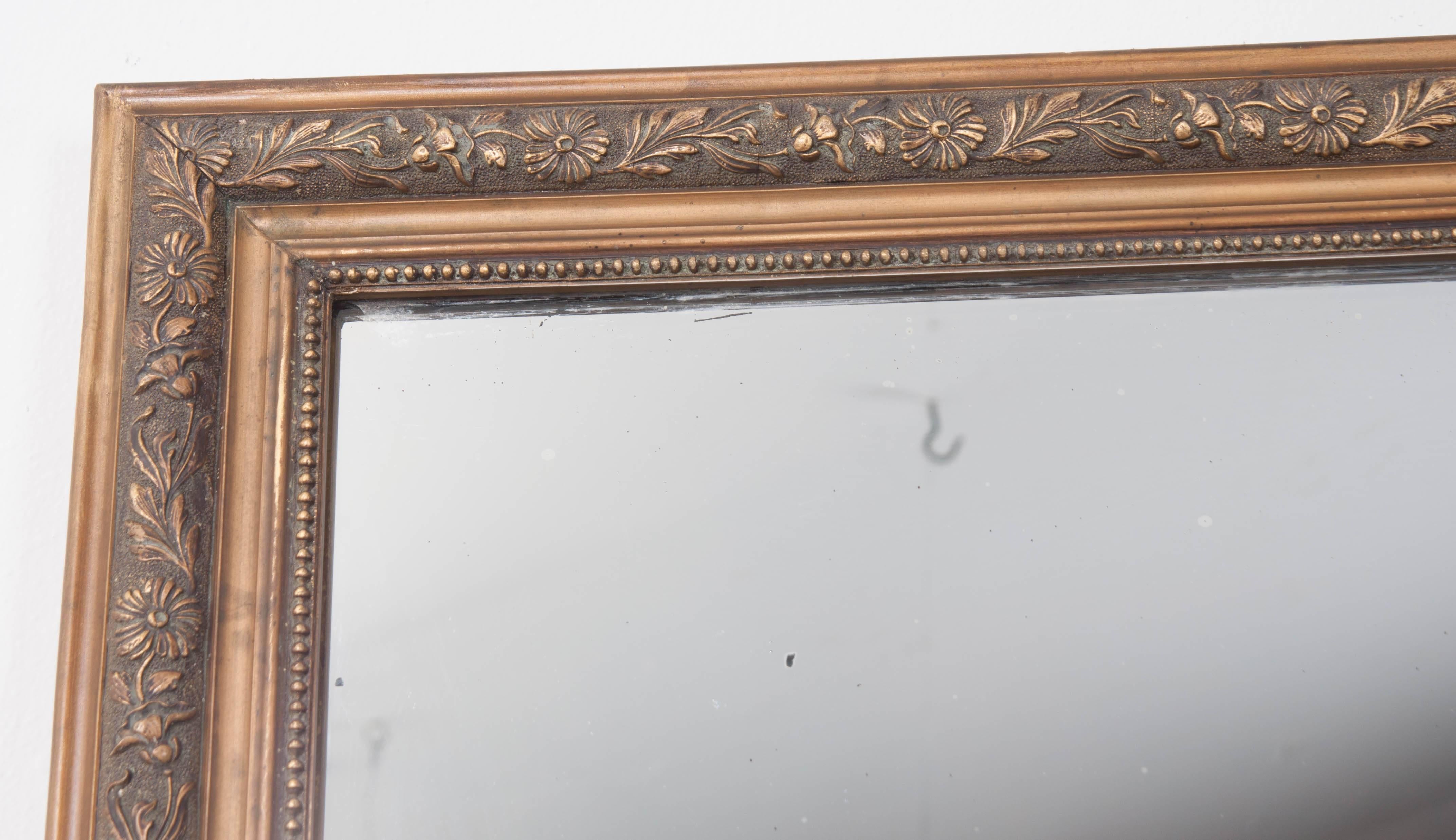 French 19th Century Large Symmetrical Mirror In Good Condition In Baton Rouge, LA
