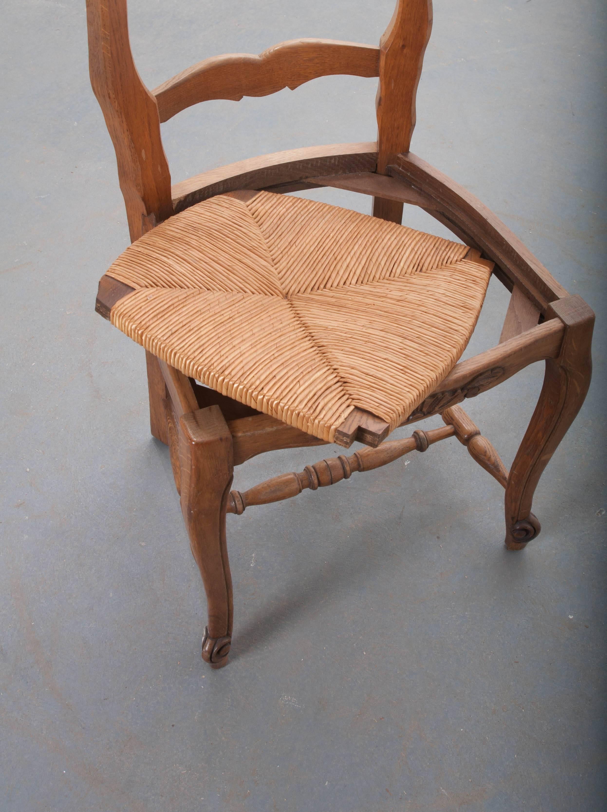Set of Six French Rush Seat Chairs 5