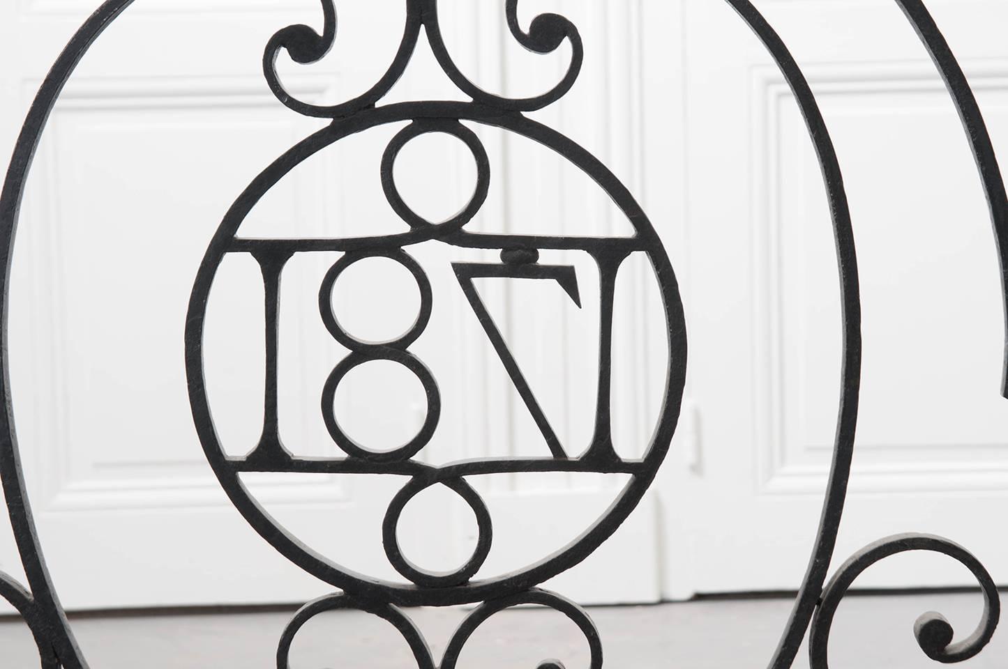 French 19th Century Iron Balcony Console with Marble Top In Excellent Condition In Baton Rouge, LA