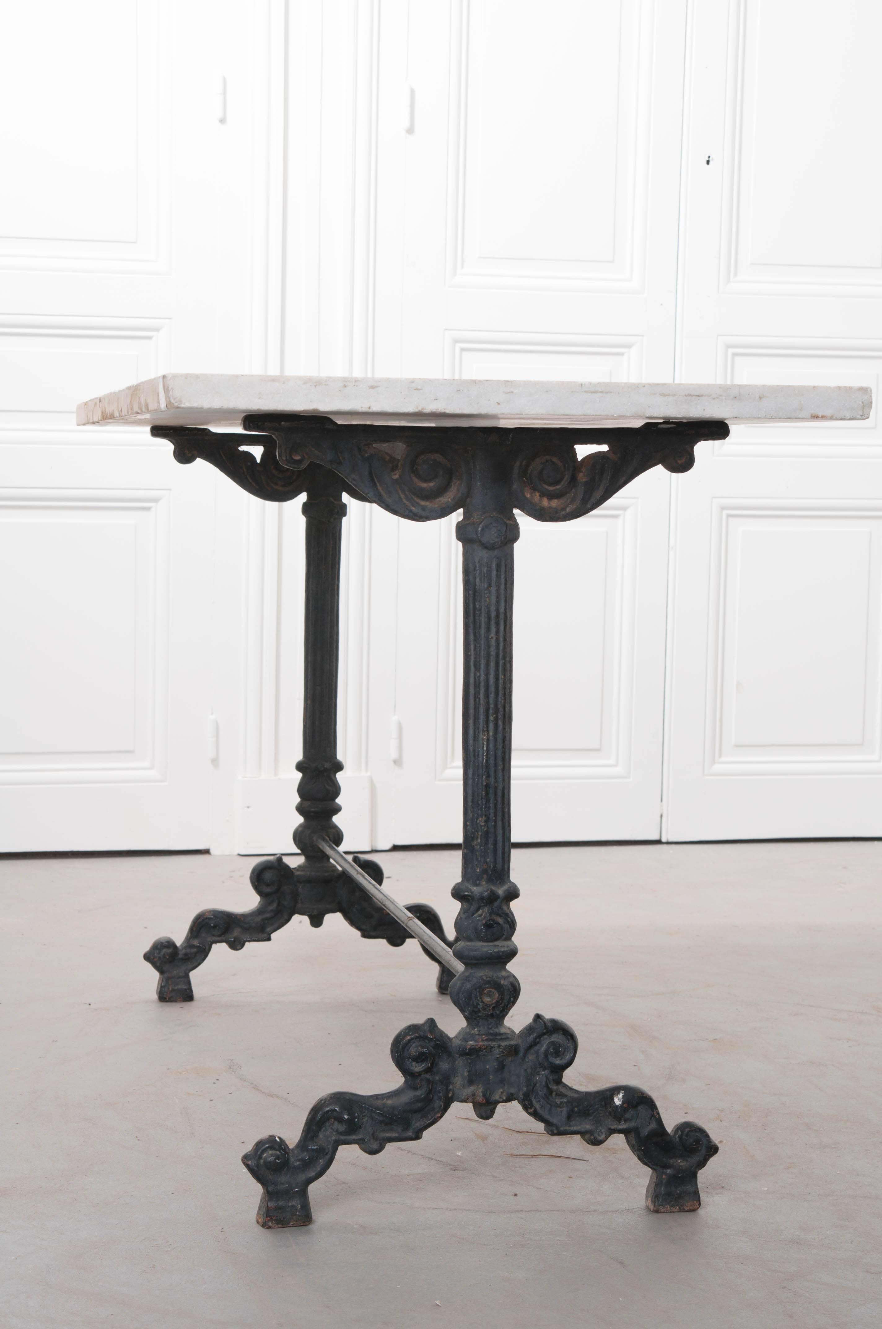 French 19th Century White Marble-Top Bistro Table 3
