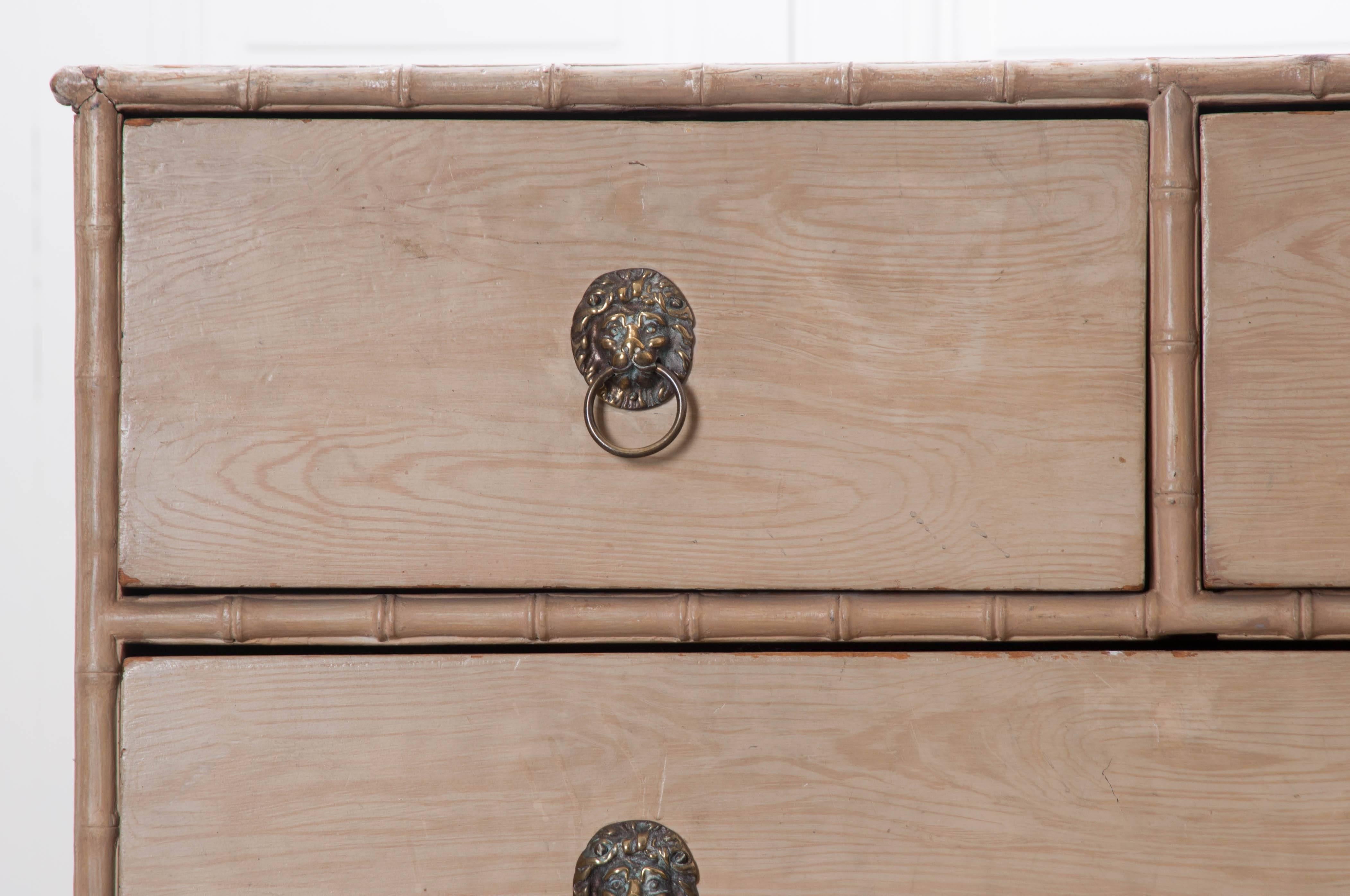 19th Century English Chest of Drawers with Faux Finish In Good Condition In Baton Rouge, LA