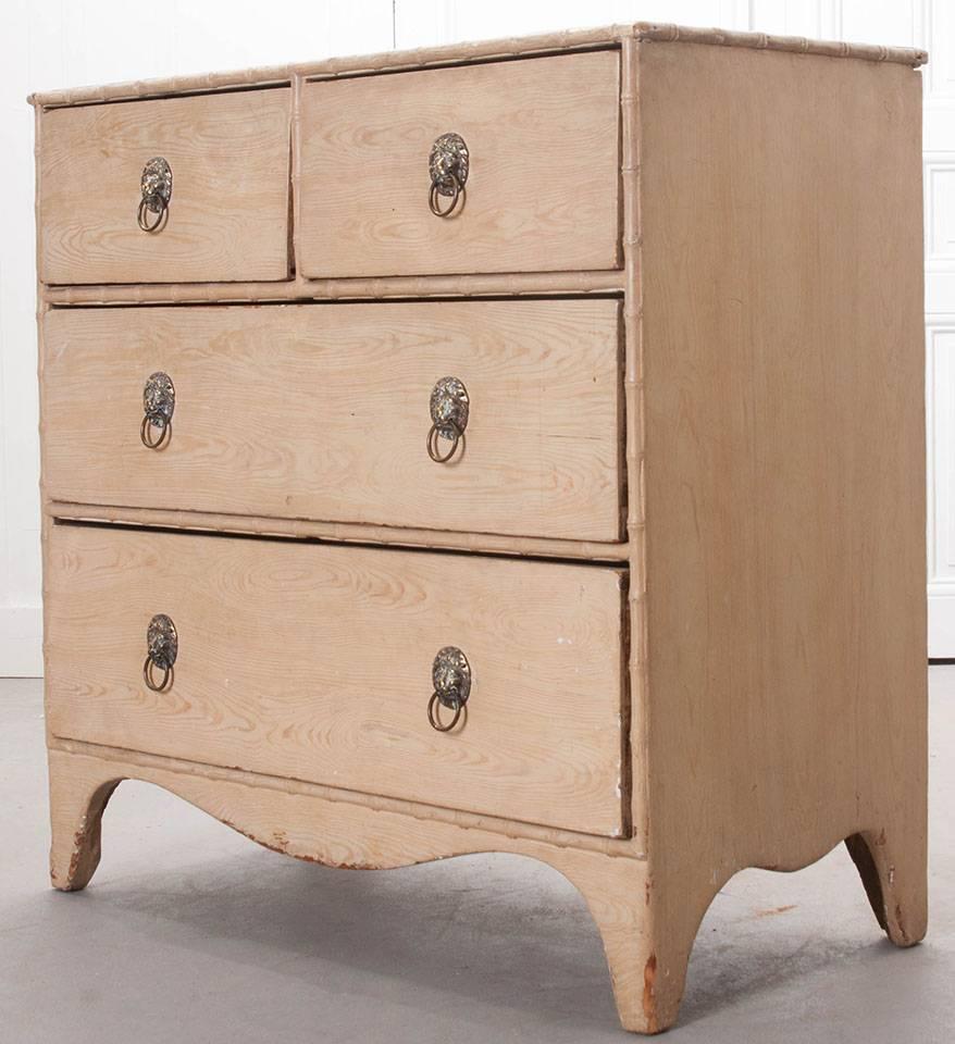 19th Century English Chest of Drawers with Faux Finish 2
