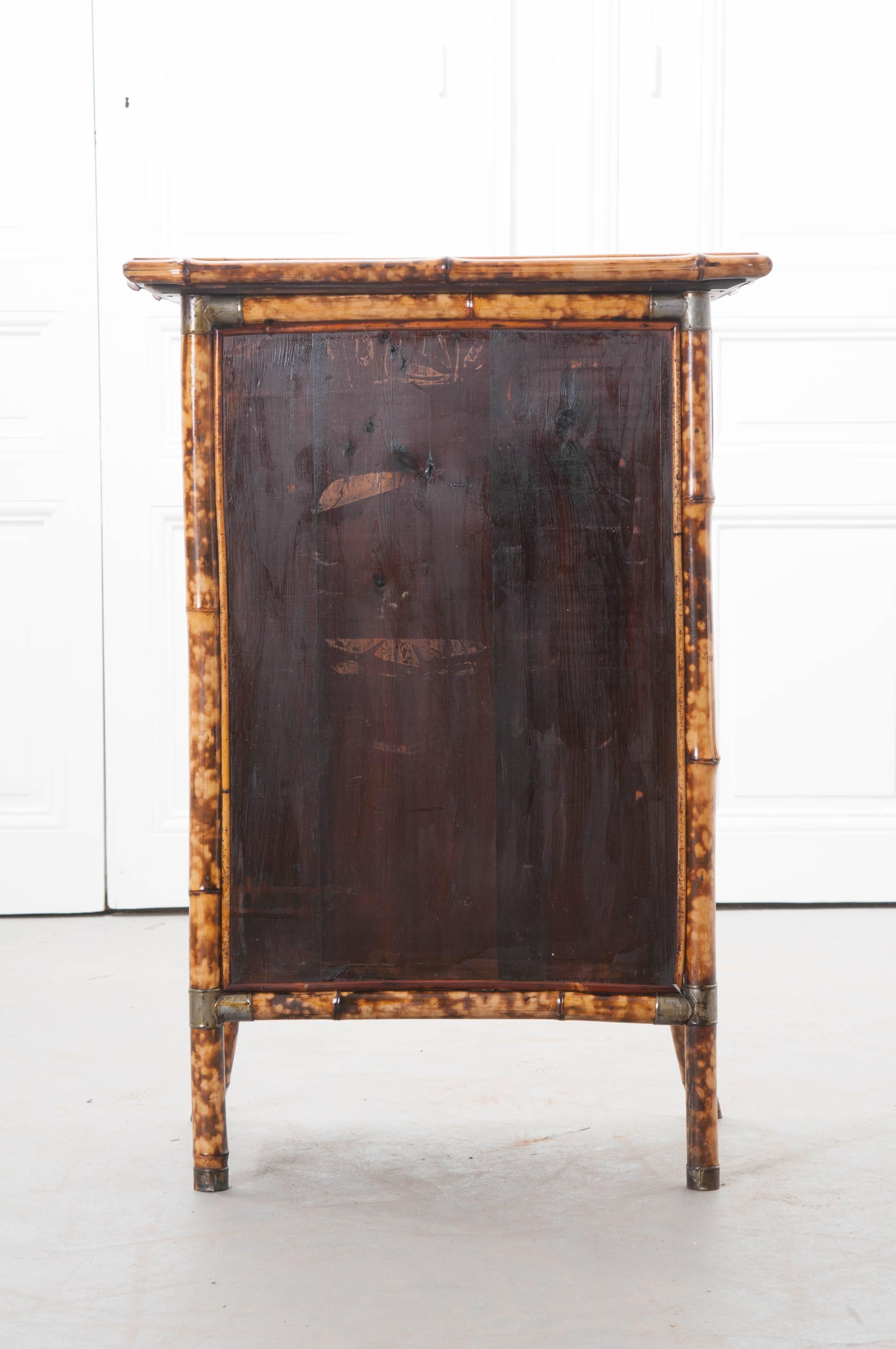 19th Century Victorian Decoupaged Shell Bamboo Bookcase 4