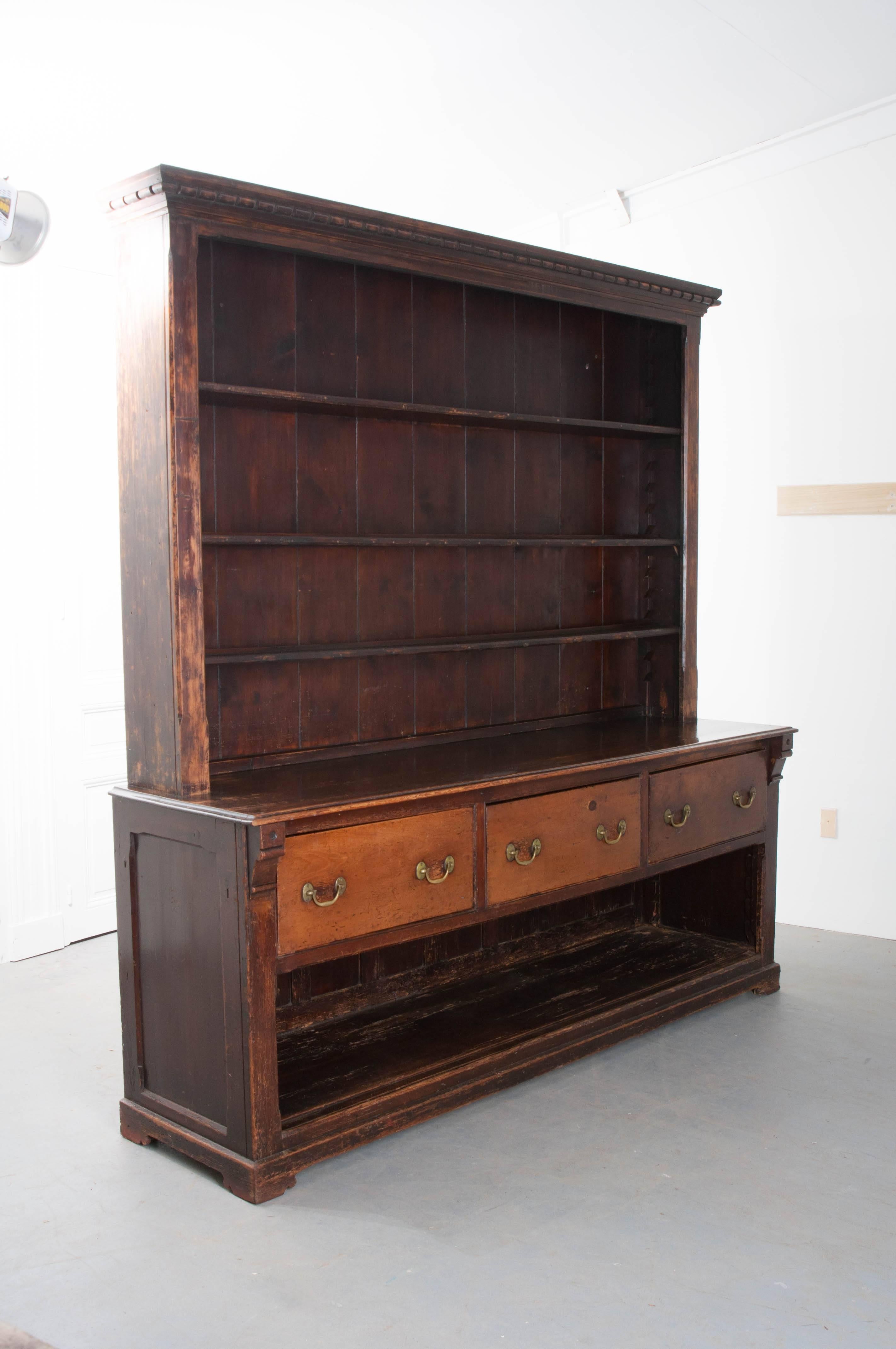 English Early 19th Century Pine Dresser with Potboard 2