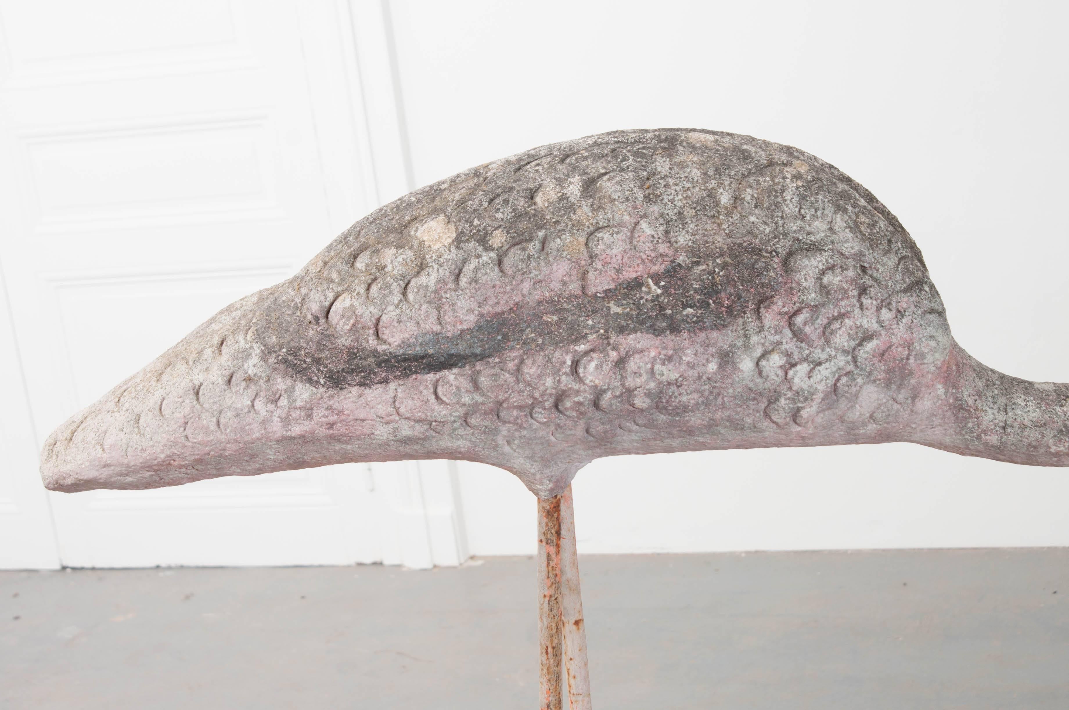 Large Early 20th Century English Reconstituted Stone Flamingo 2