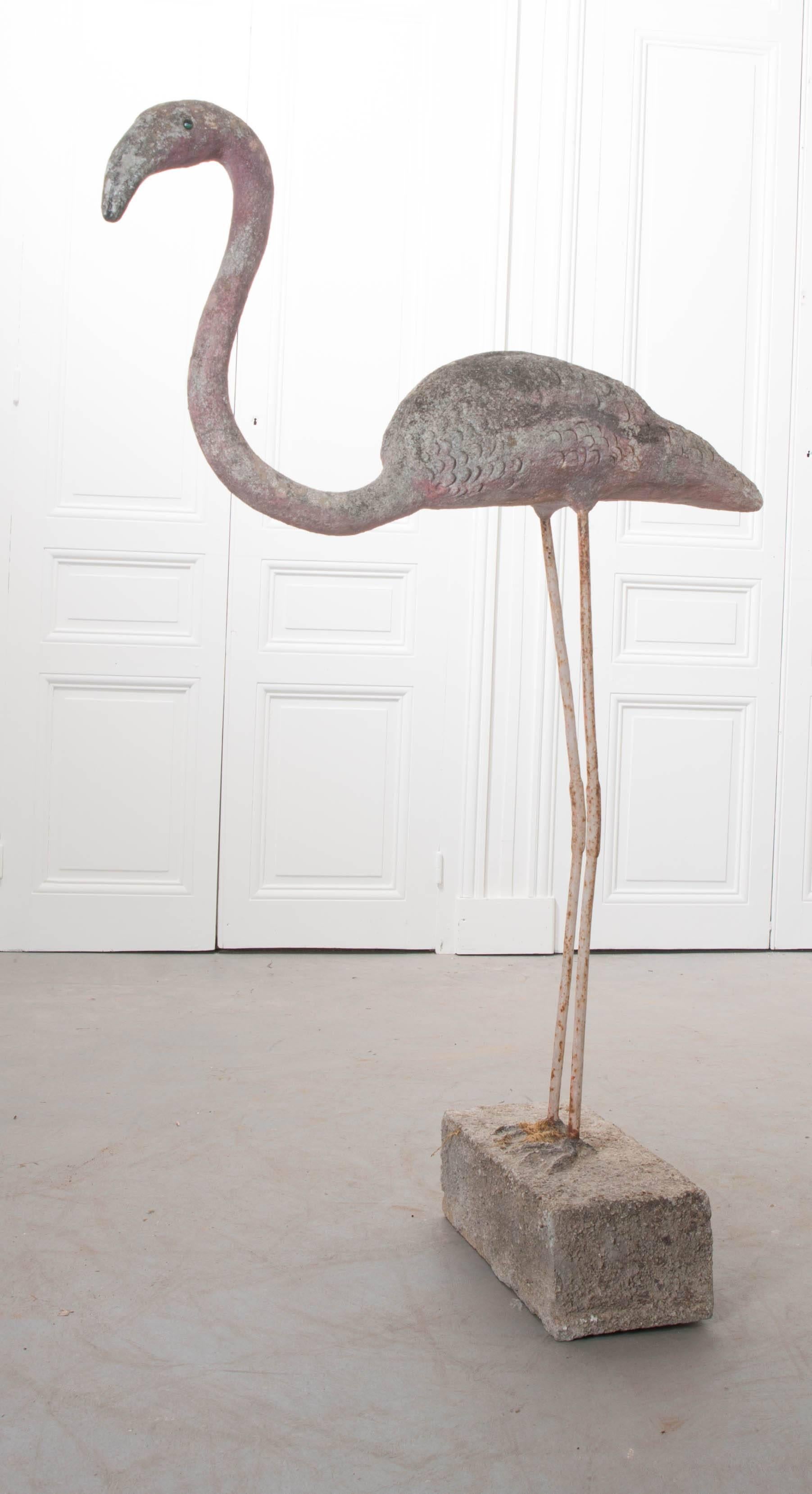 Large Early 20th Century English Reconstituted Stone Flamingo 5