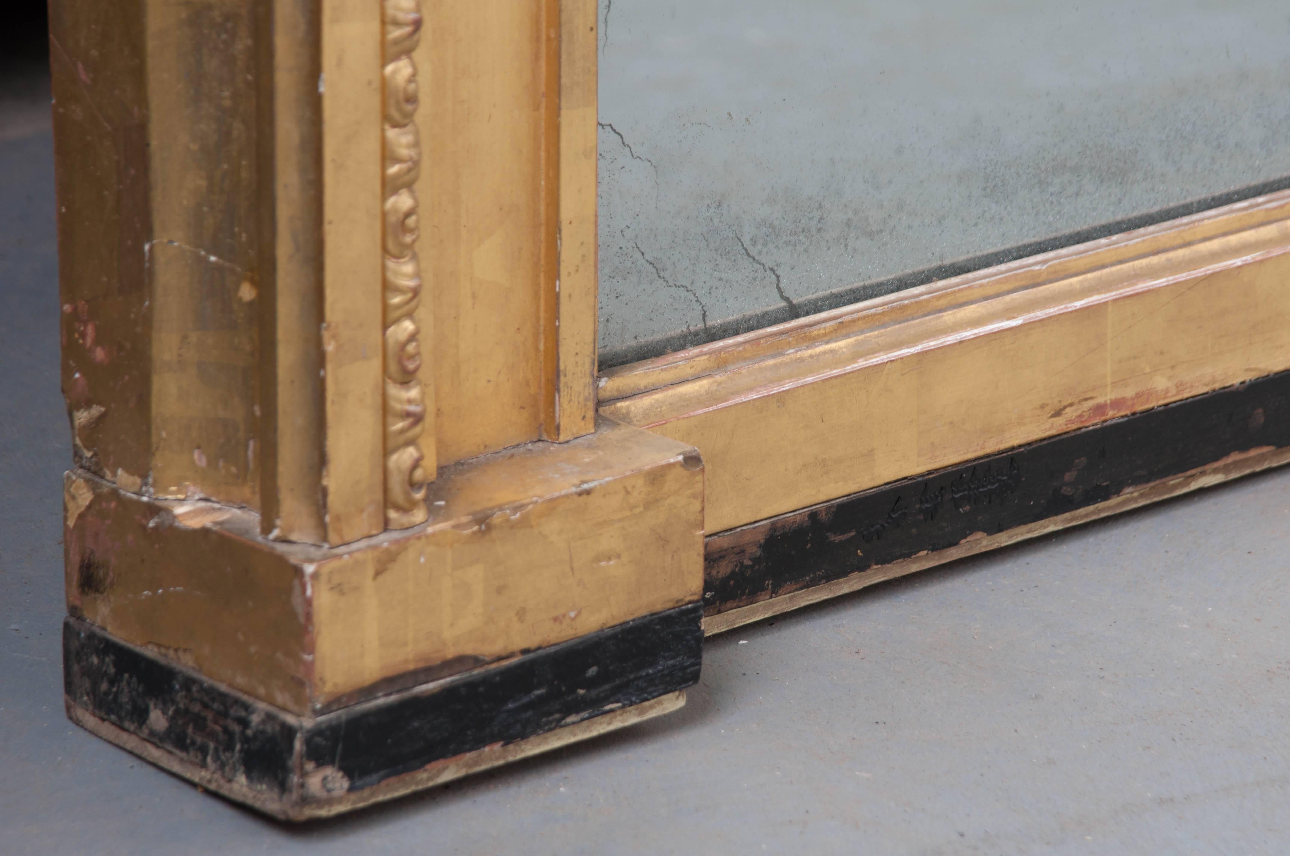 French 19th Century Regency Giltwood Over-Mantle Mirror 1