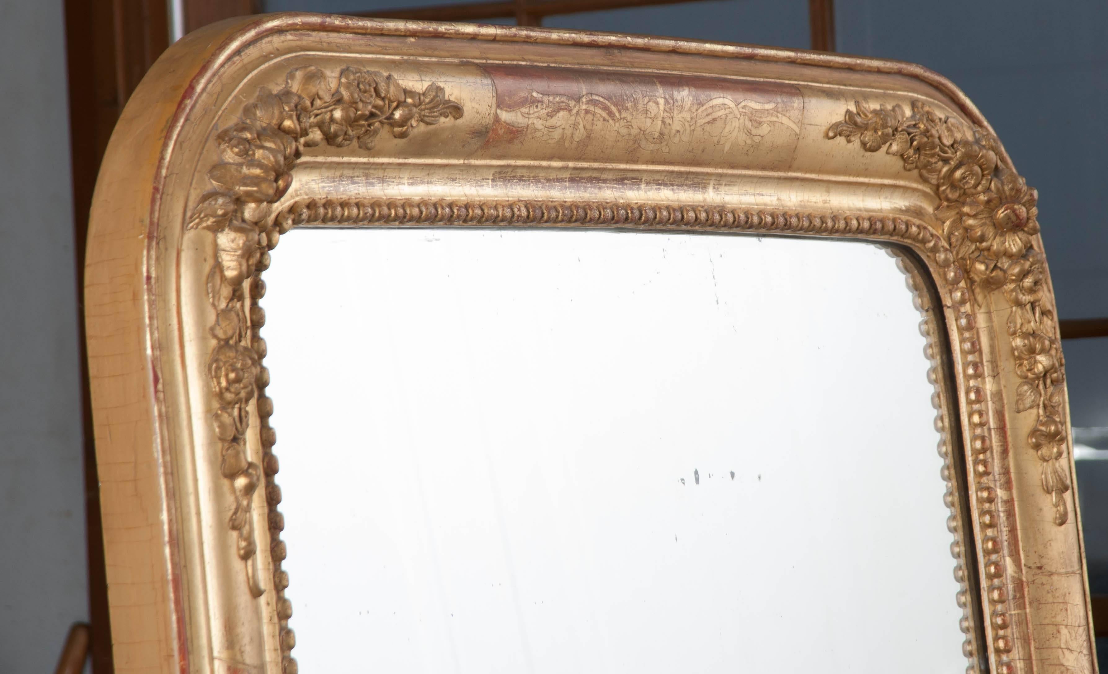 French 19th Century Louis Philippe Gold Gilt Mirror 1