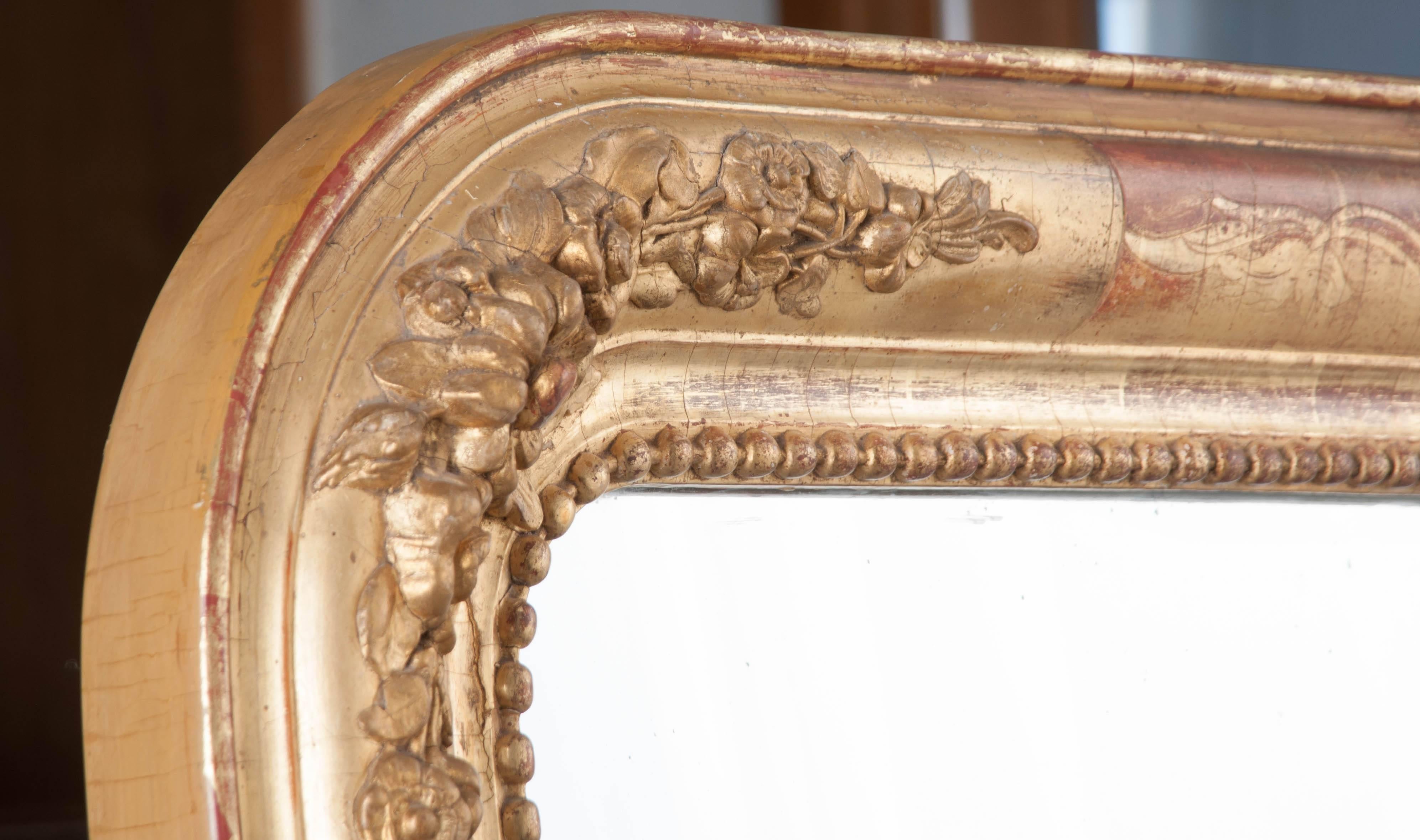 French 19th Century Louis Philippe Gold Gilt Mirror 2