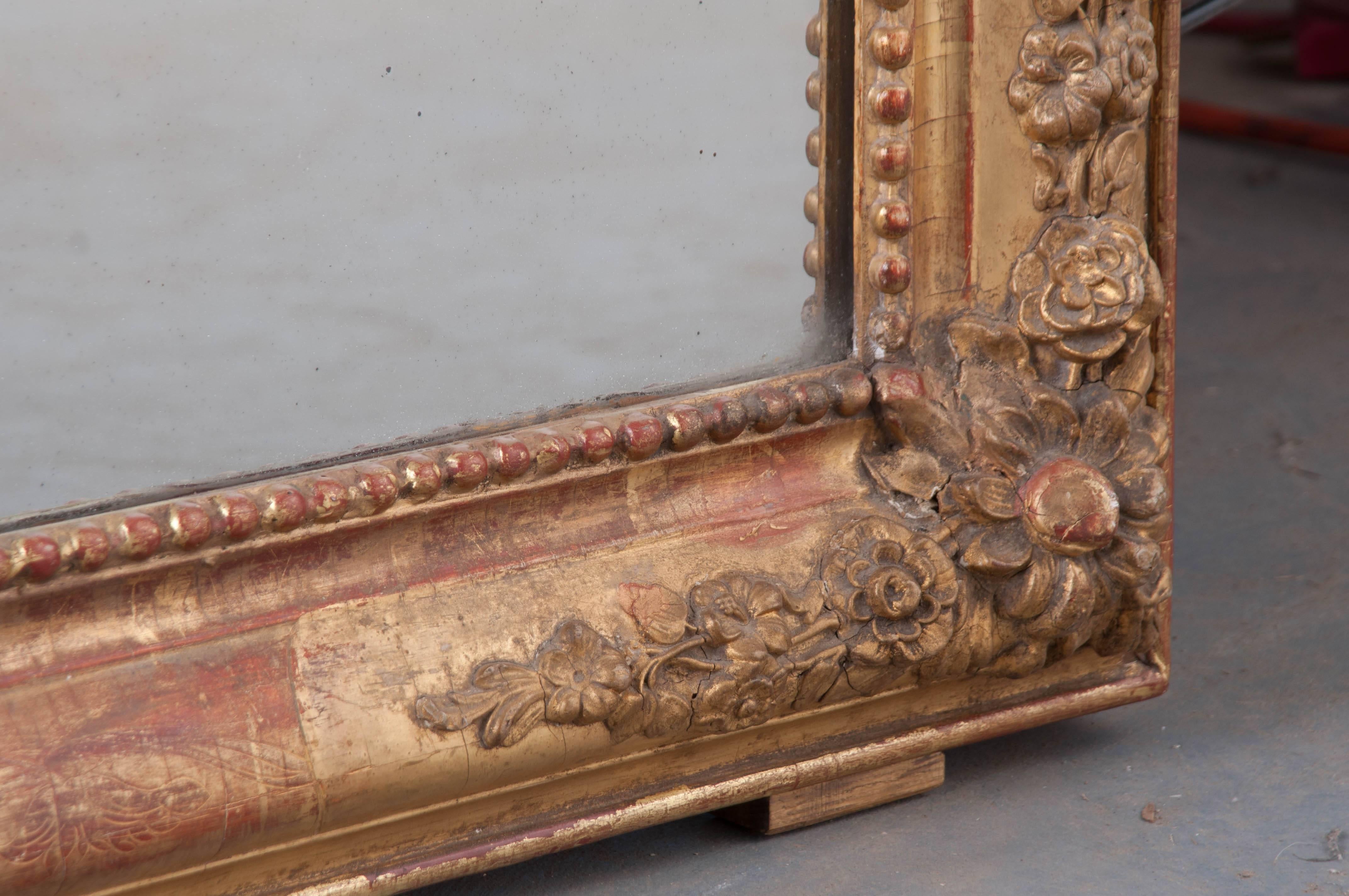 French 19th Century Louis Philippe Gold Gilt Mirror 3