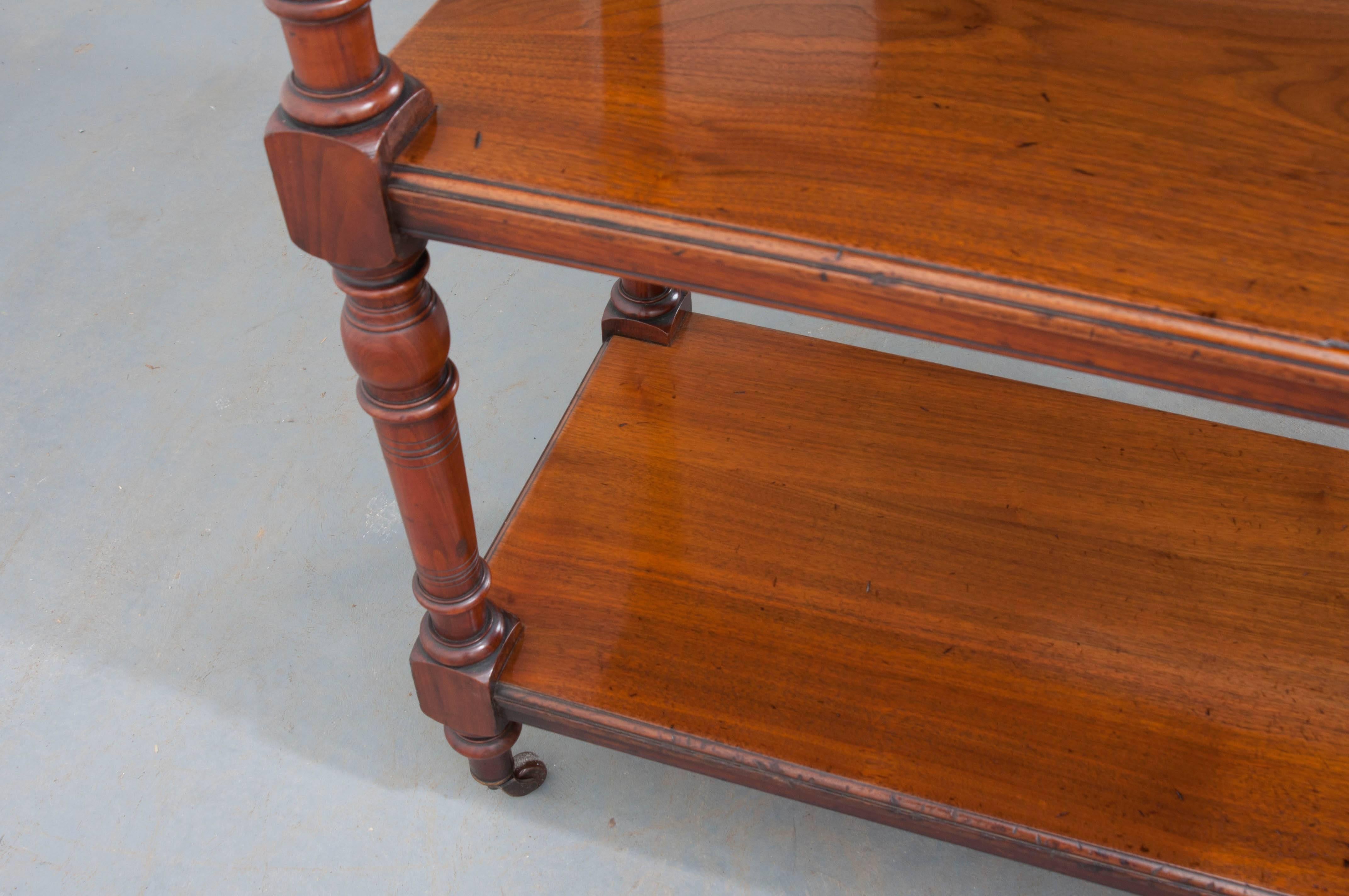 English 19th Century Mahogany Tea Trolley 1