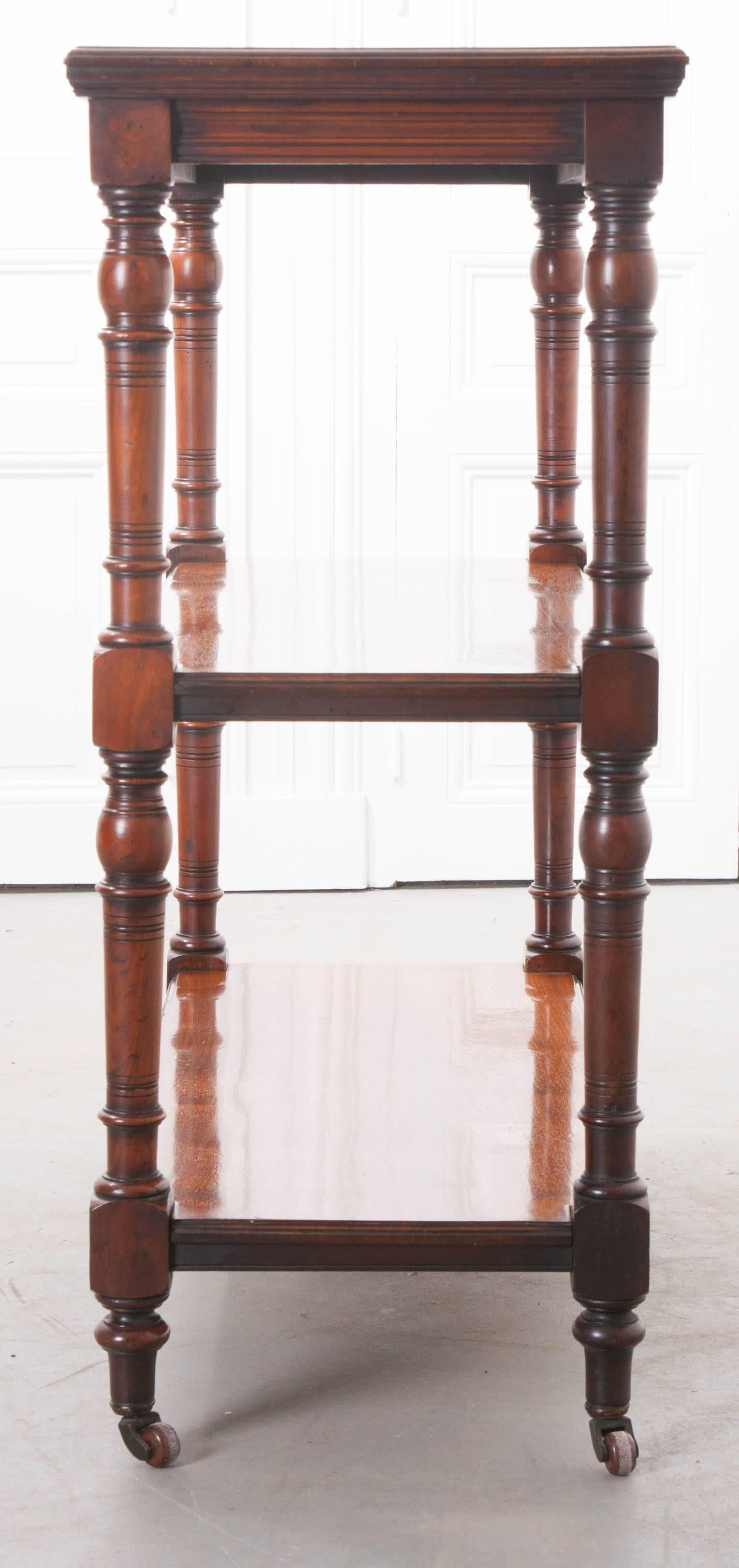 English 19th Century Mahogany Tea Trolley 4