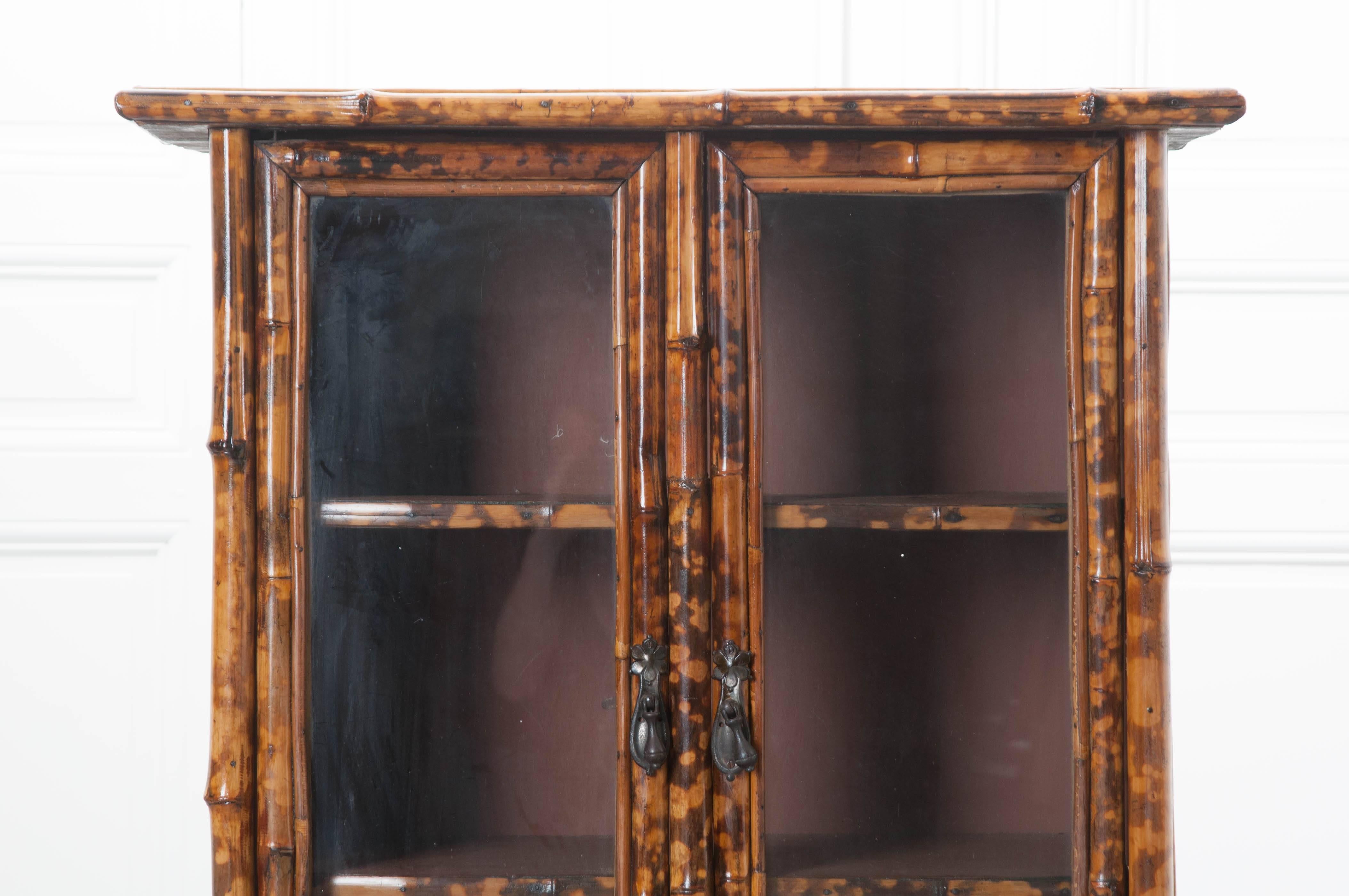 English 19th Century Victorian Bookcase with Glass Doors