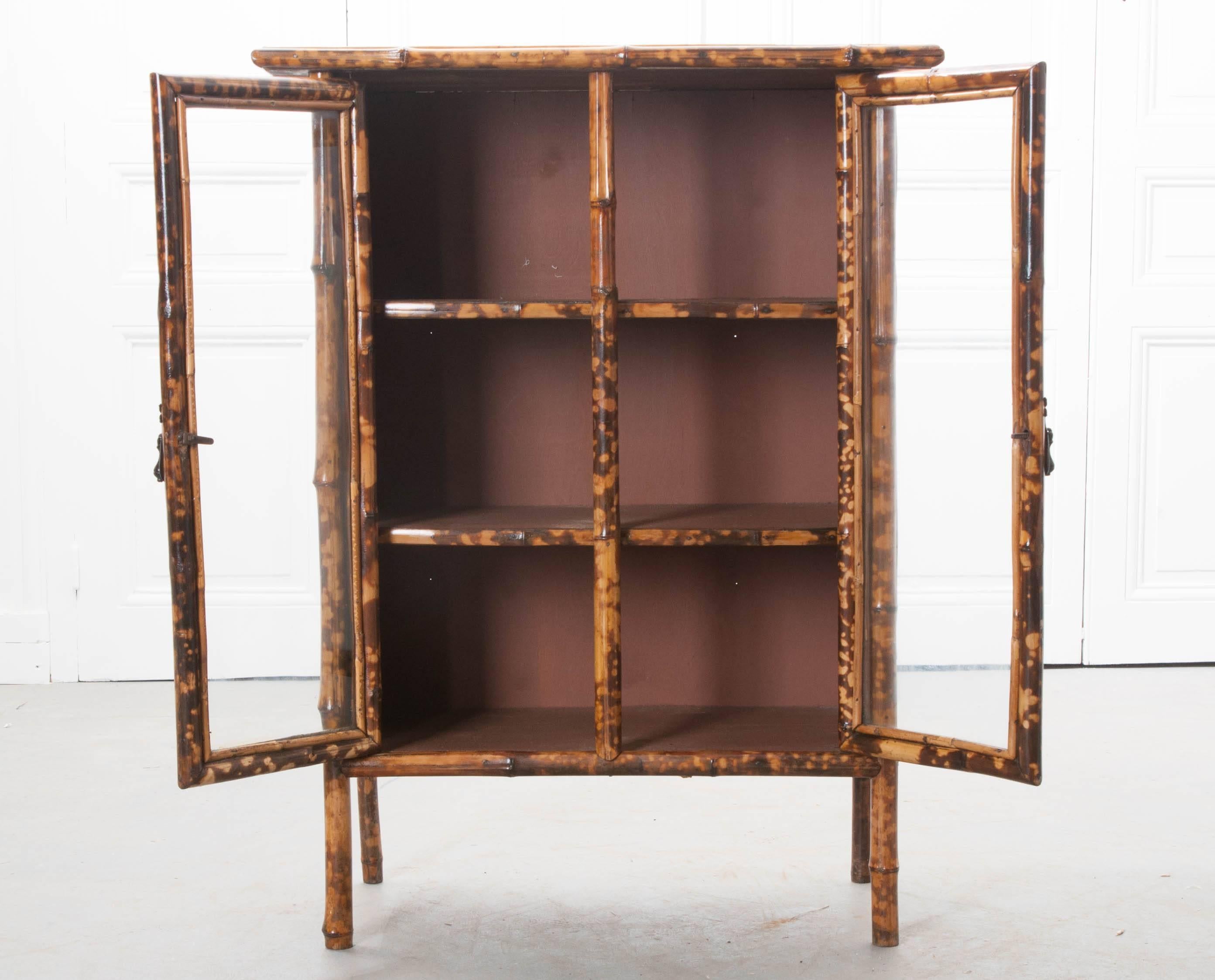 19th Century Victorian Bookcase with Glass Doors 1