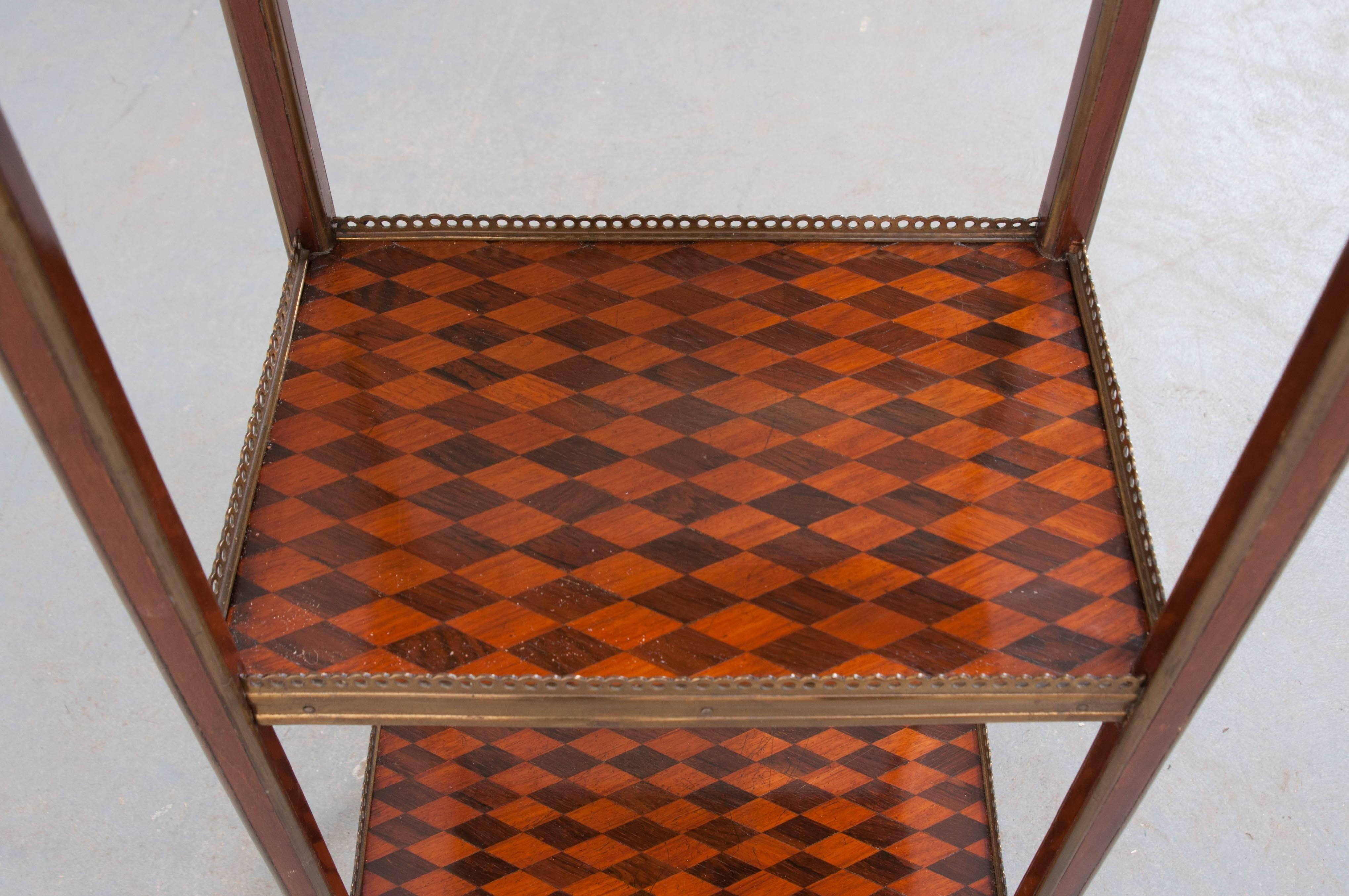 French 19th Century Mahogany Marquetry Étagère 1