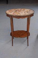 French 19th Century Louis XV Marble-Top Oval Table