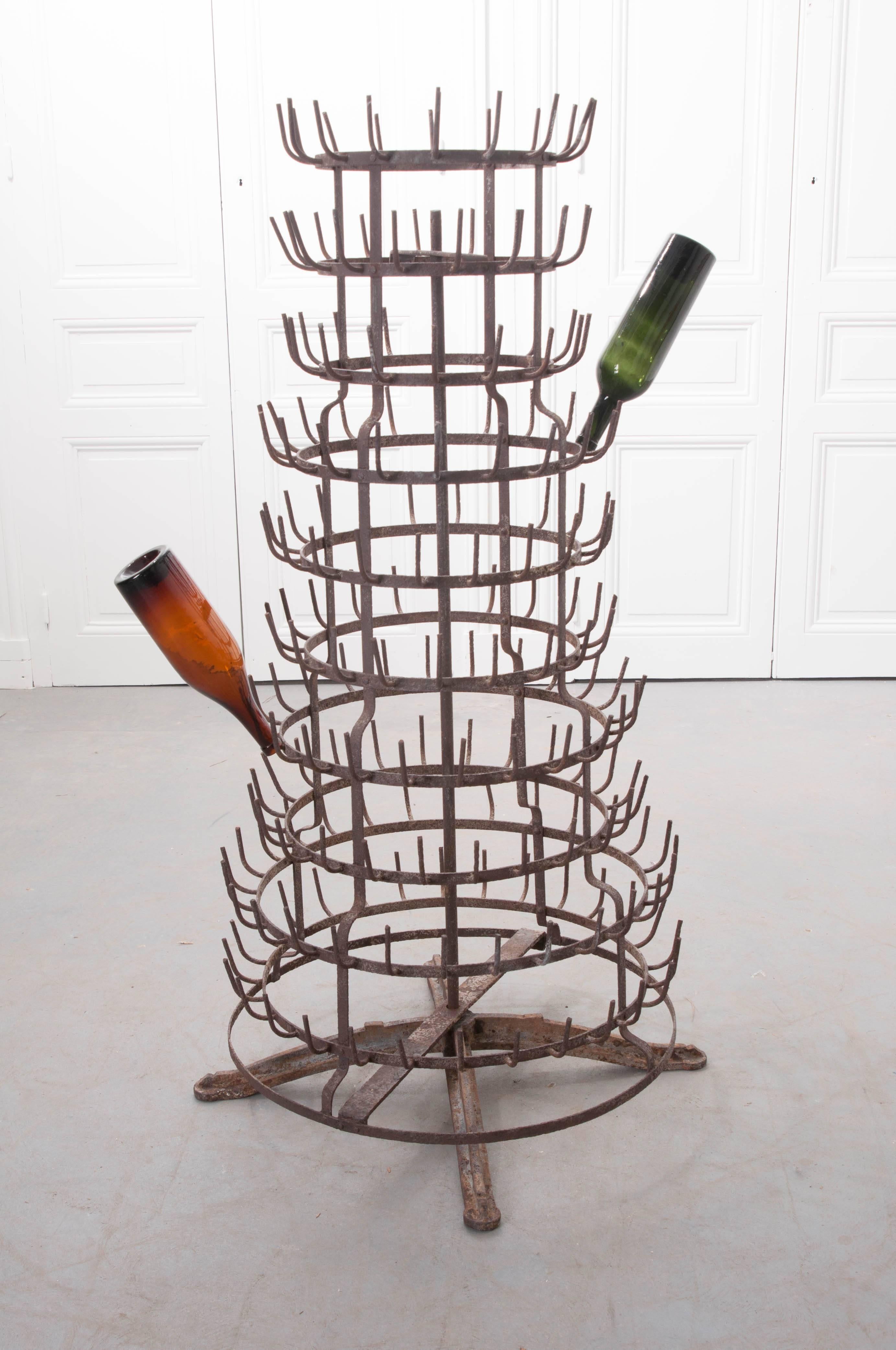 French Late 19th Century Tall Spinning Bottle Drying Rack 3