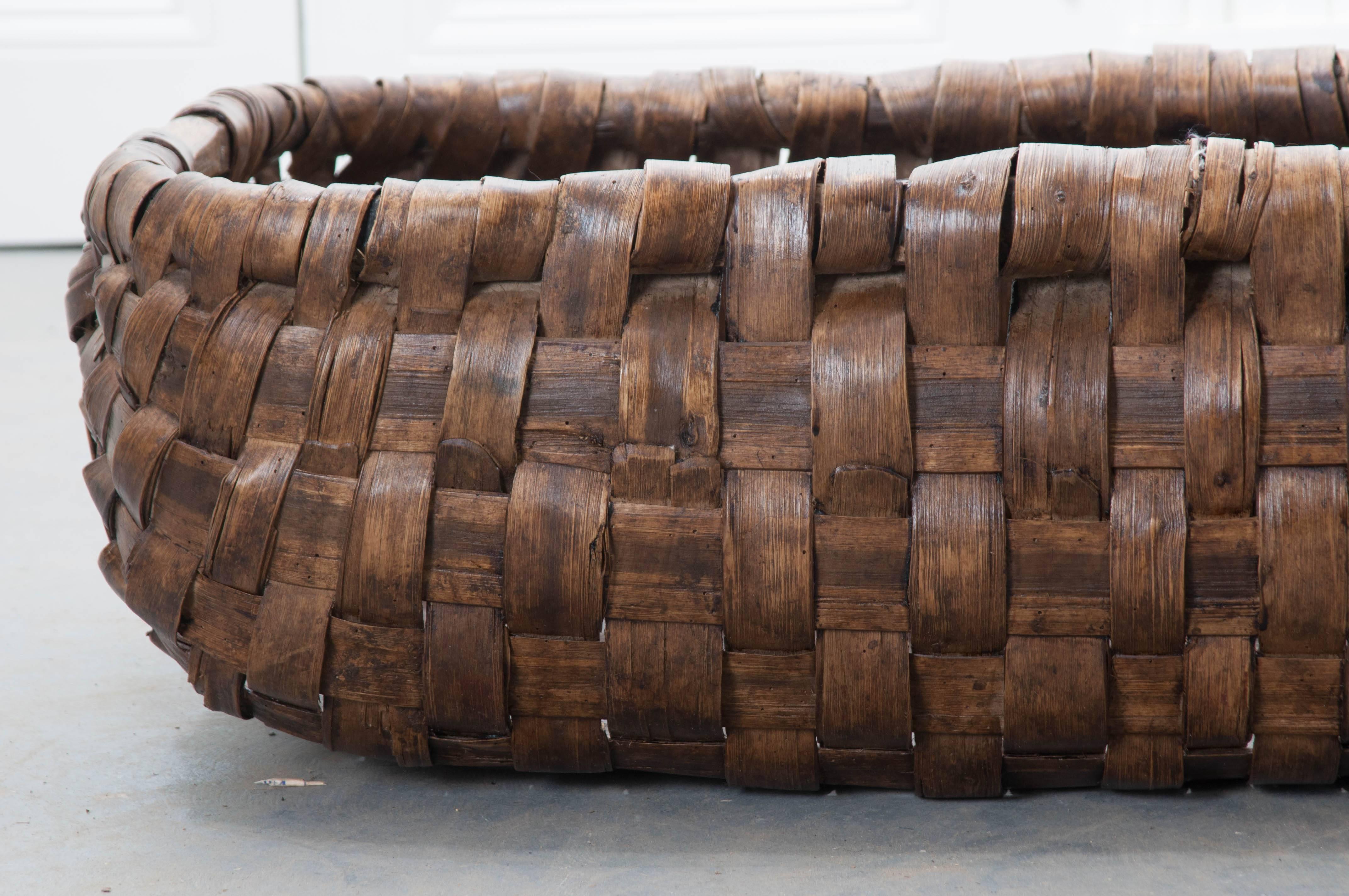 French 19th Century Apple Picking Basket from Normandy, France