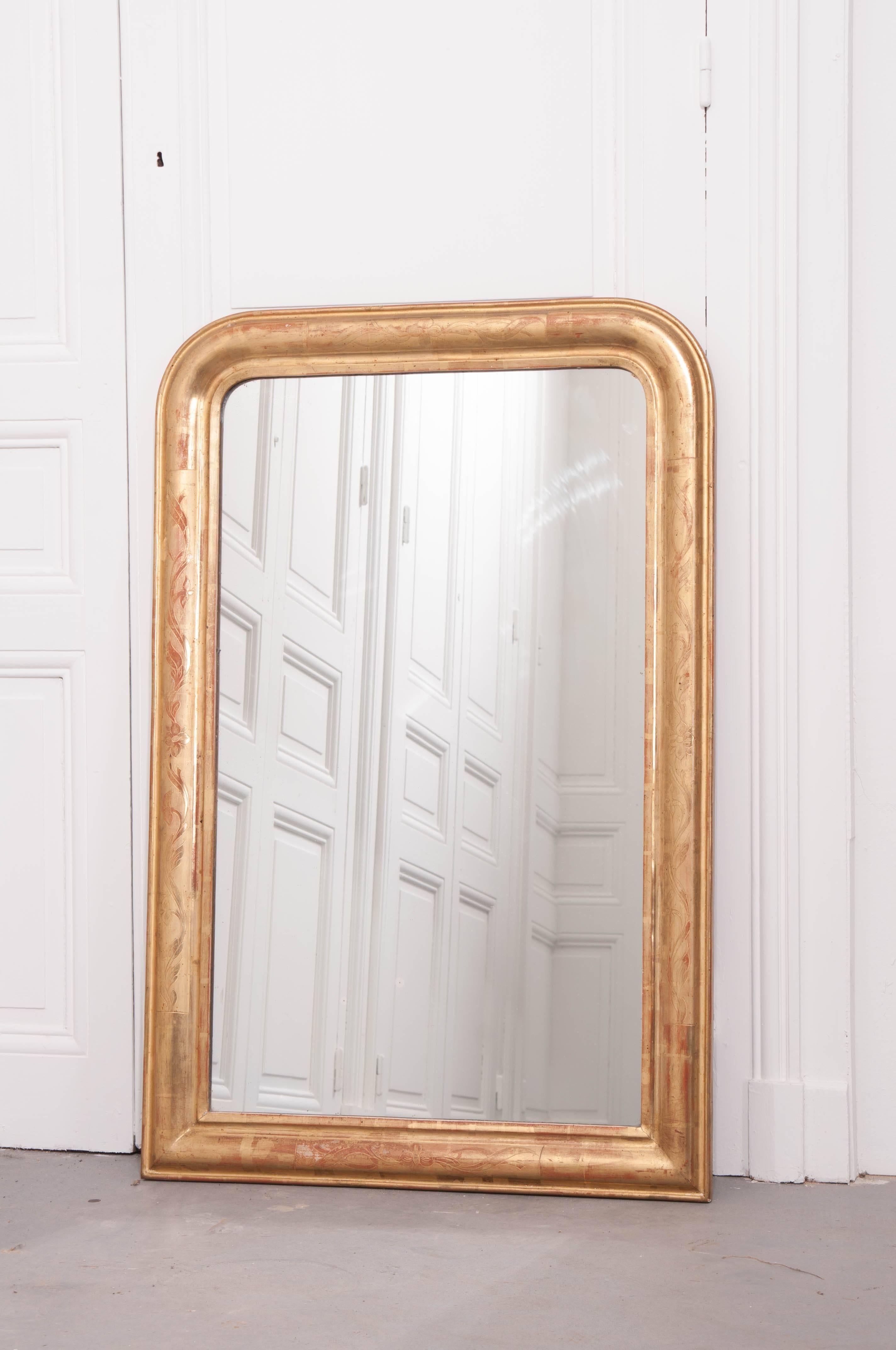 Mercury Glass French 19th Century Louis Philippe Giltwood Mirror