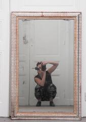 French 19th Century Ribbed Silver Gilt Mirror