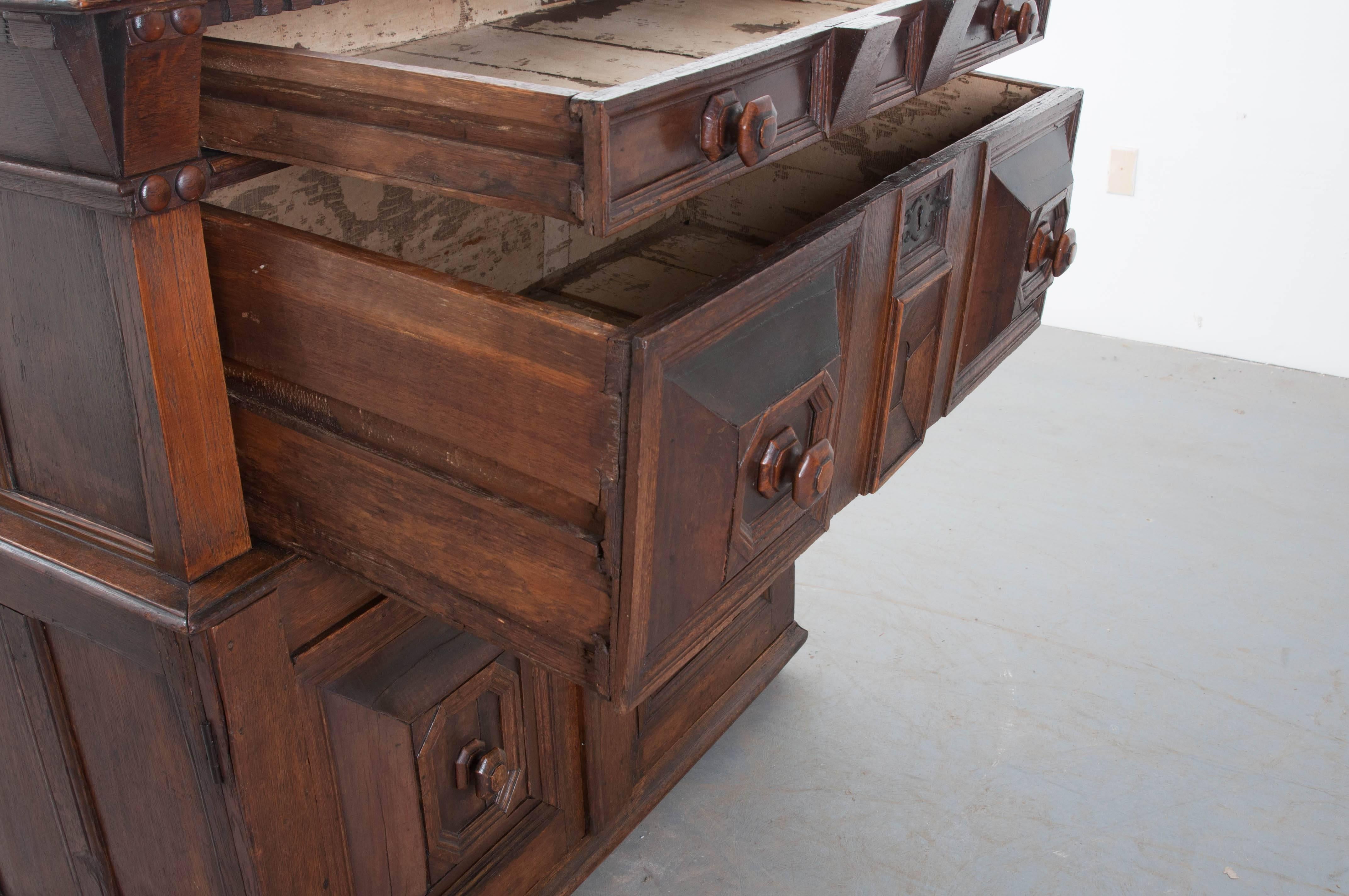 English 17th Century Charles II Oak Chest of Drawers 2