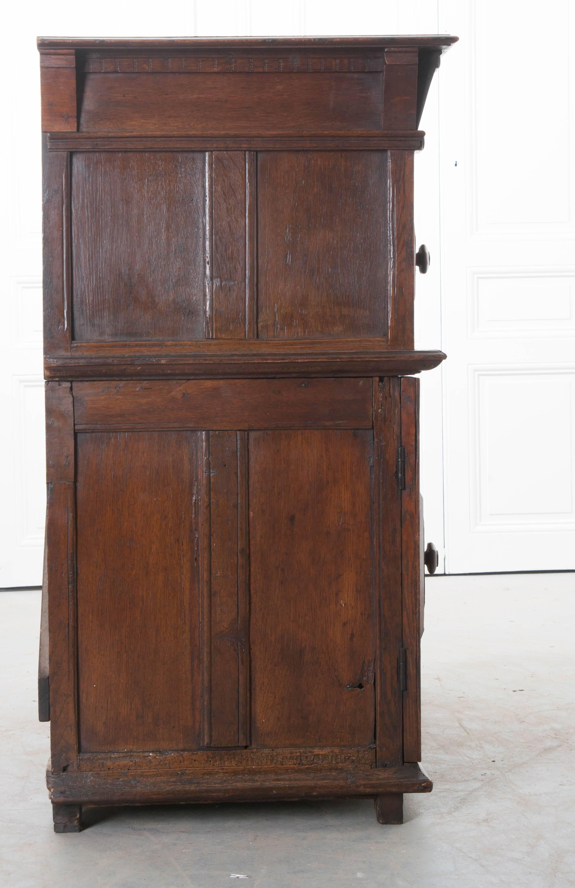 English 17th Century Charles II Oak Chest of Drawers 3