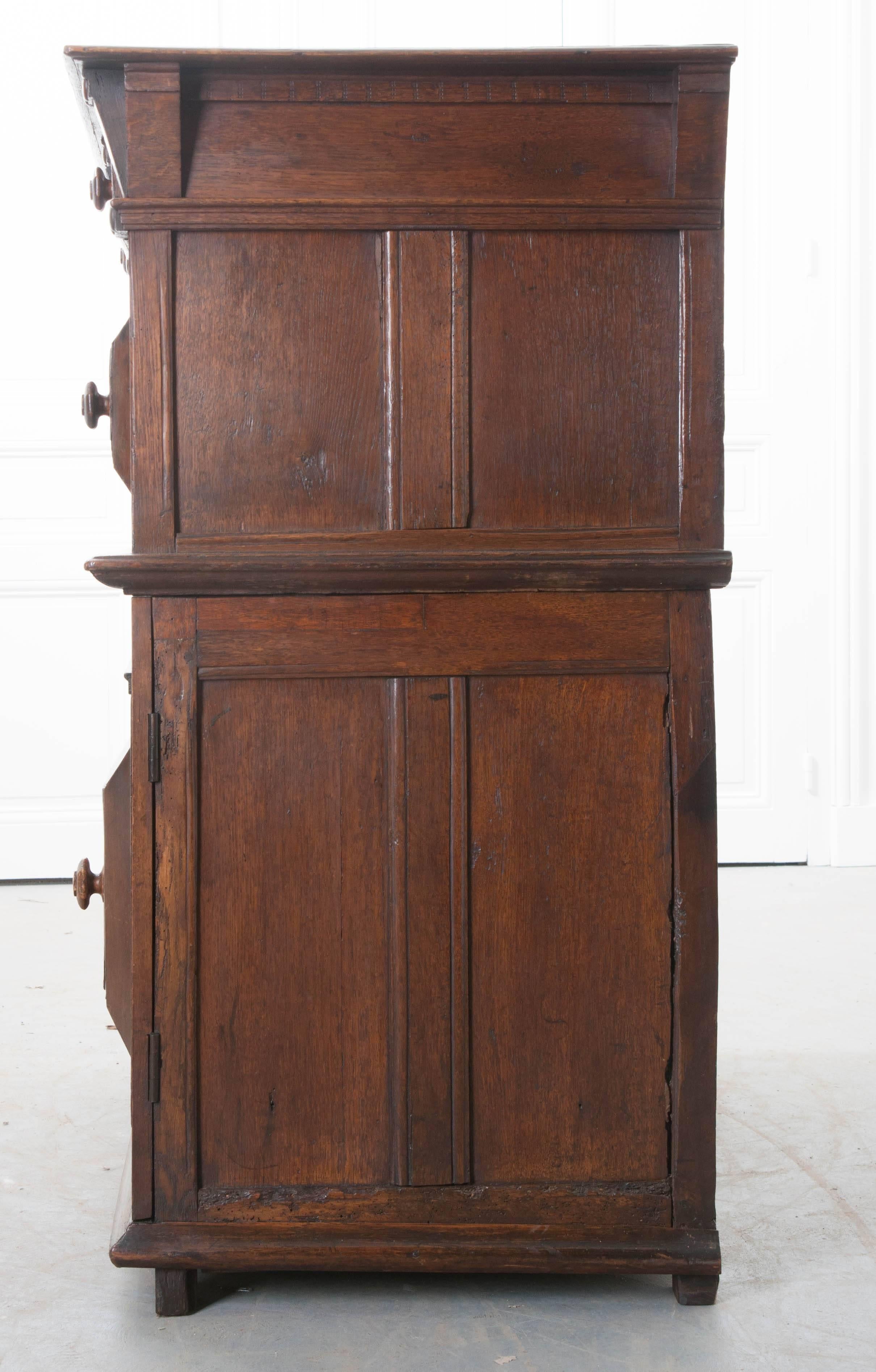 English 17th Century Charles II Oak Chest of Drawers 4