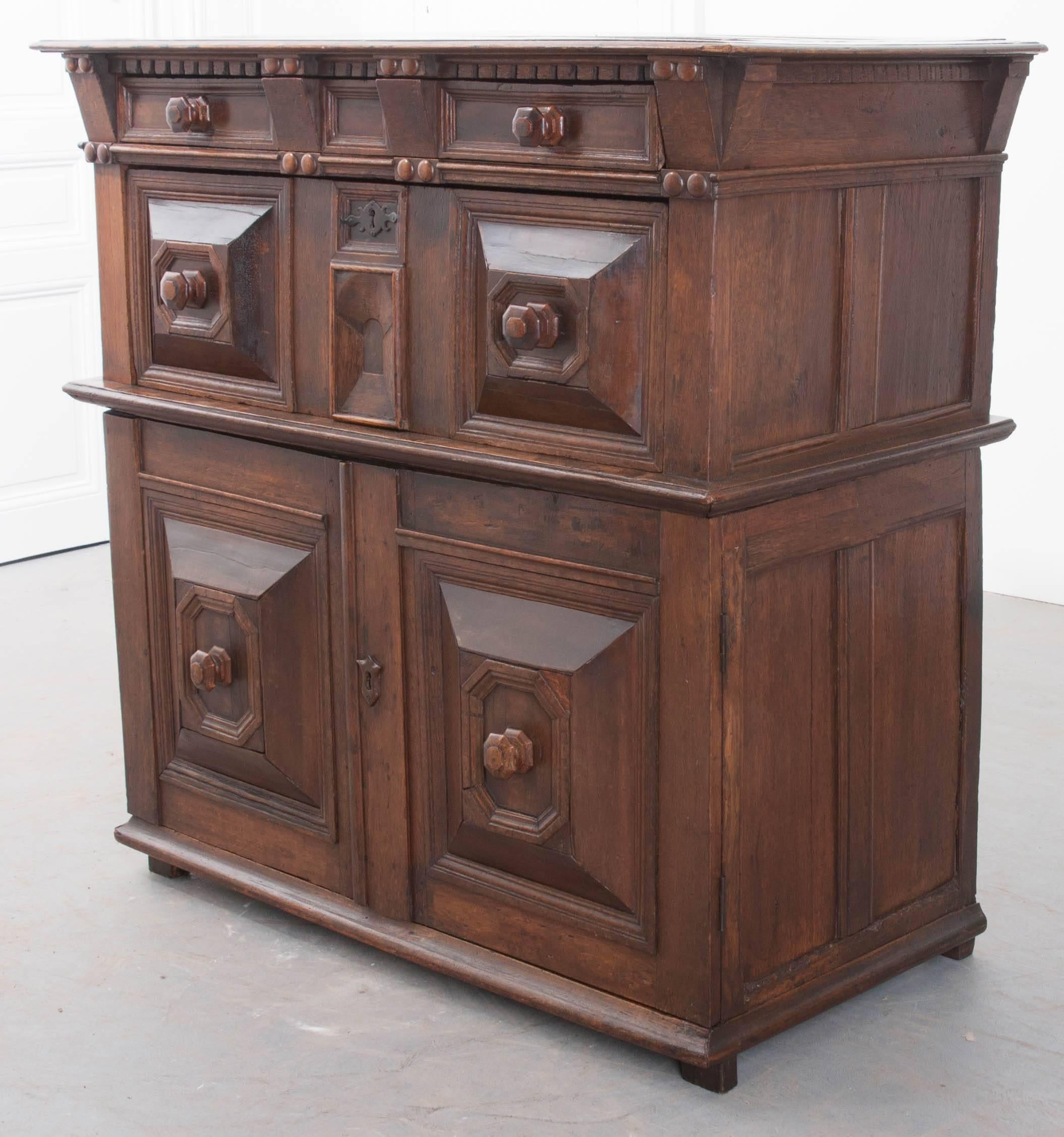 English 17th Century Charles II Oak Chest of Drawers 5