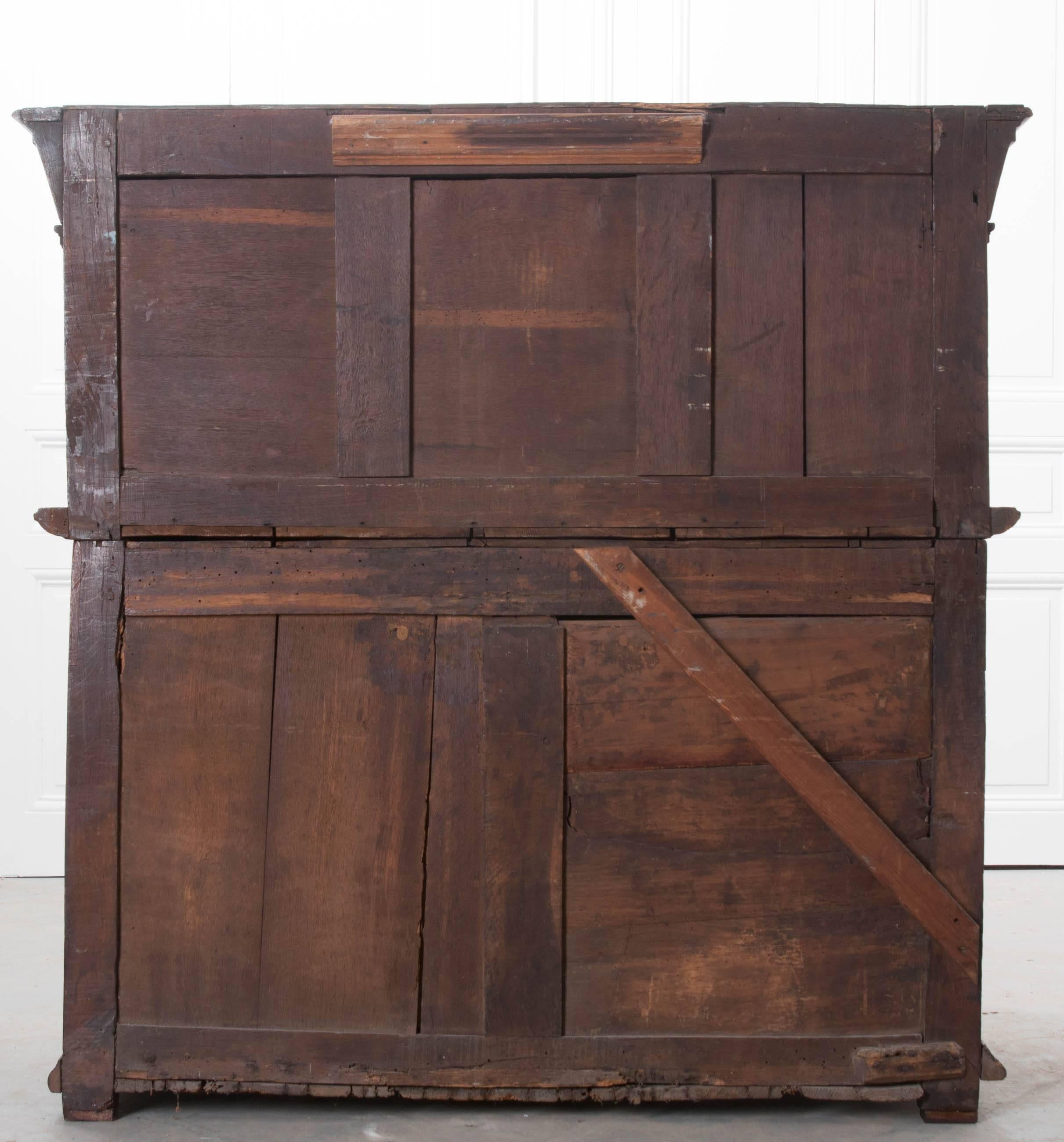 English 17th Century Charles II Oak Chest of Drawers 6