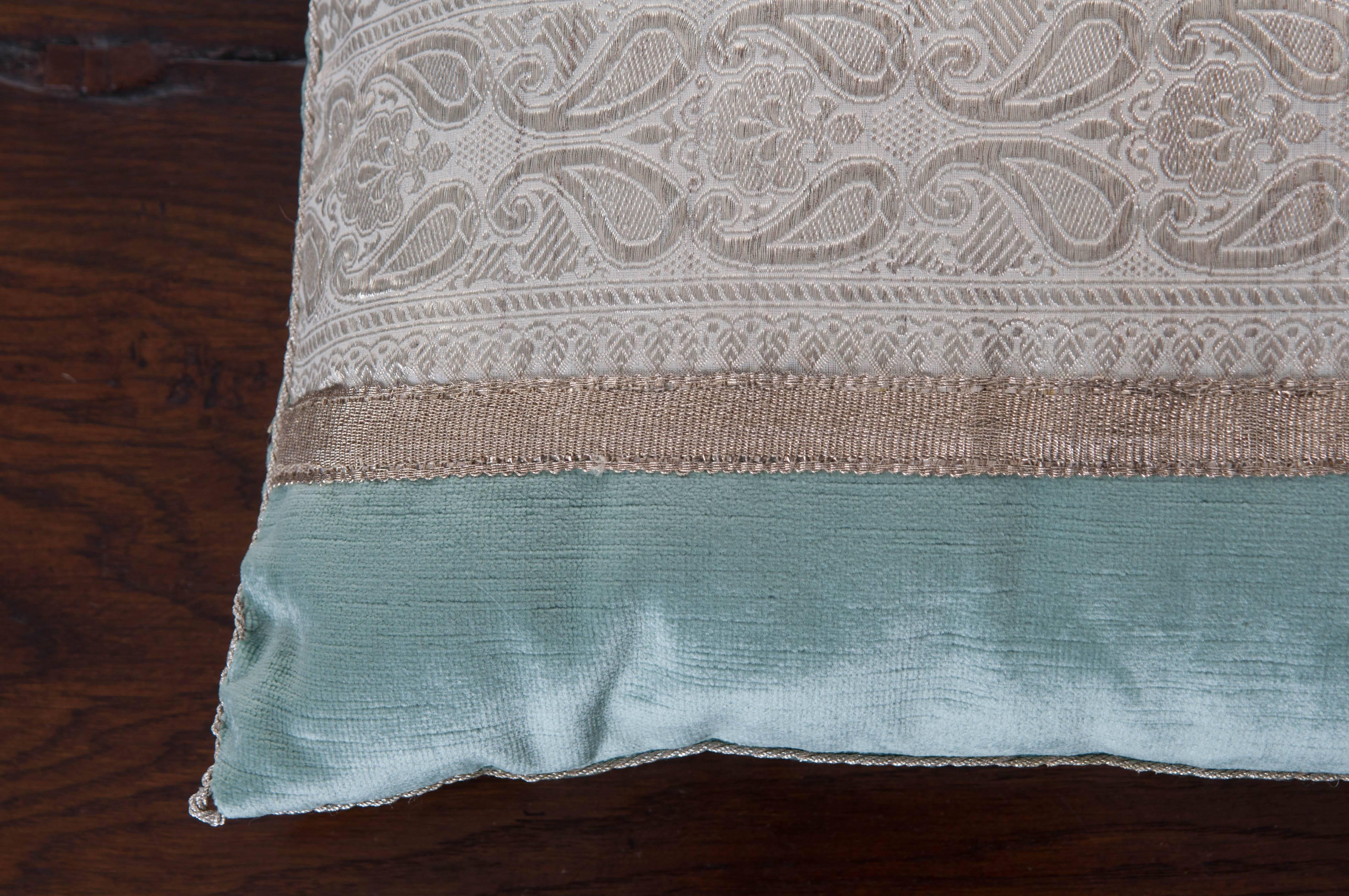Indian Pair of Antique Textile Pillows by B.Viz Designs