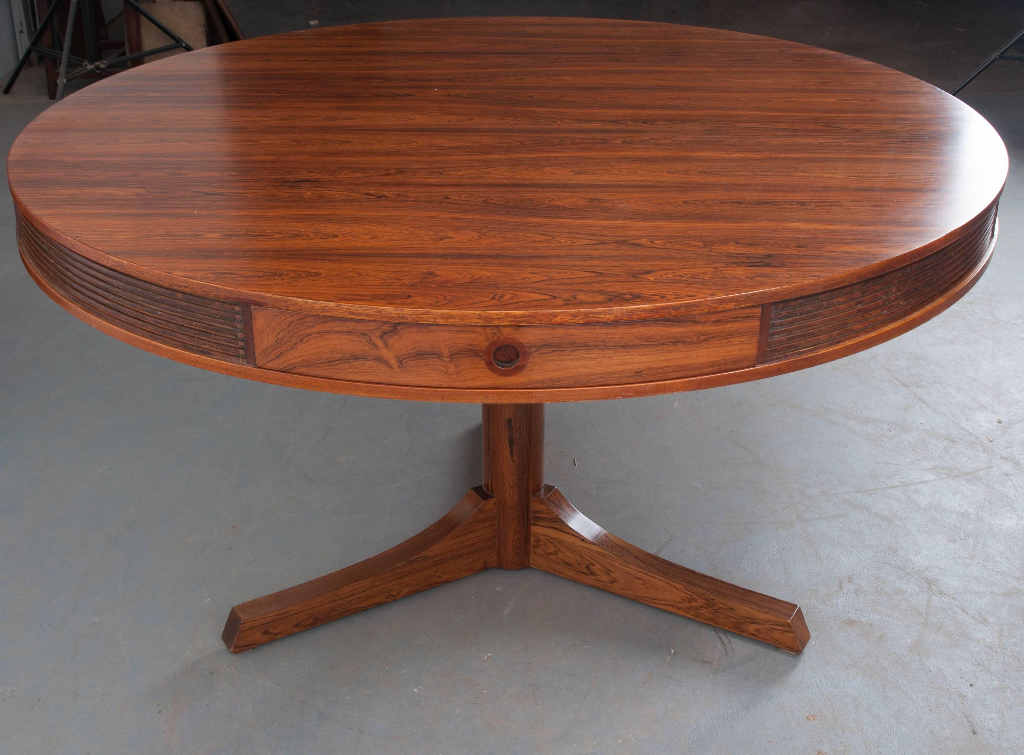 Mid-Century Modern English Mid-Century Rosewood Modernist Drum Table by Robert Heritage