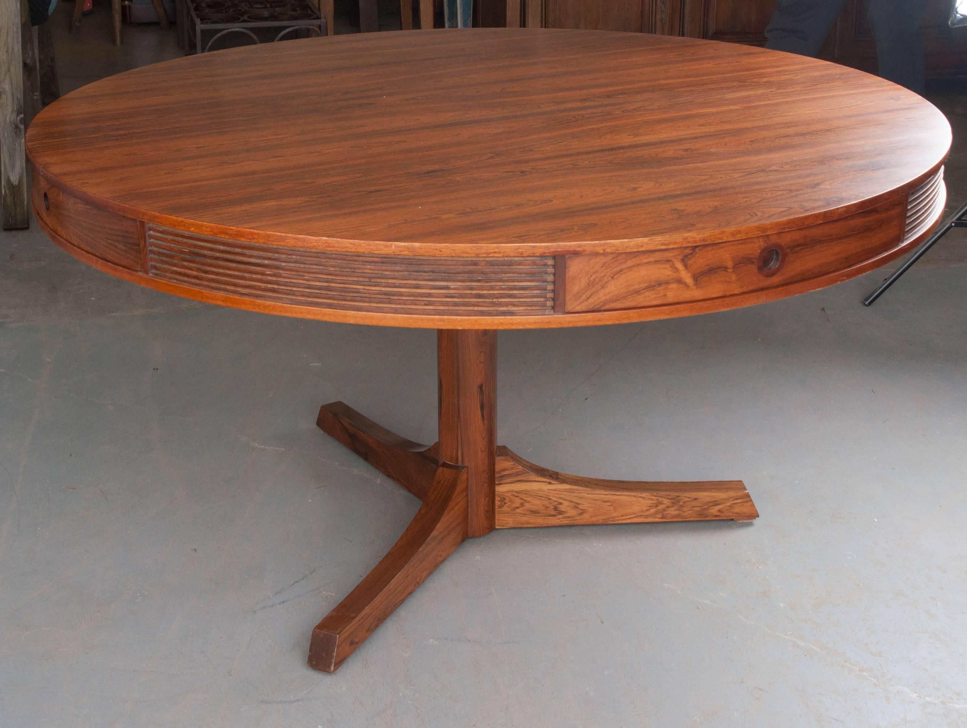 English Mid-Century Rosewood Modernist Drum Table by Robert Heritage 5