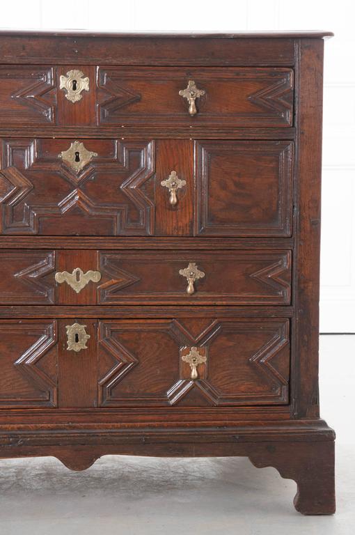 18th Century English Jacobean Oak Chest of Drawers at 1stDibs