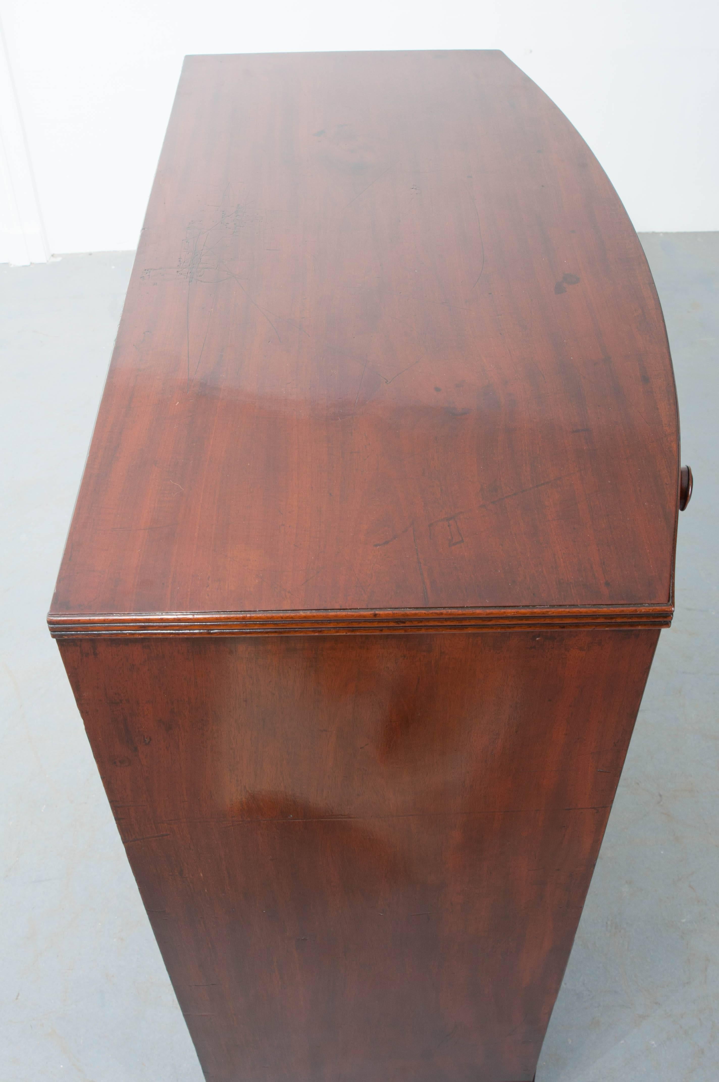 mahogany bow fronted chest of drawers